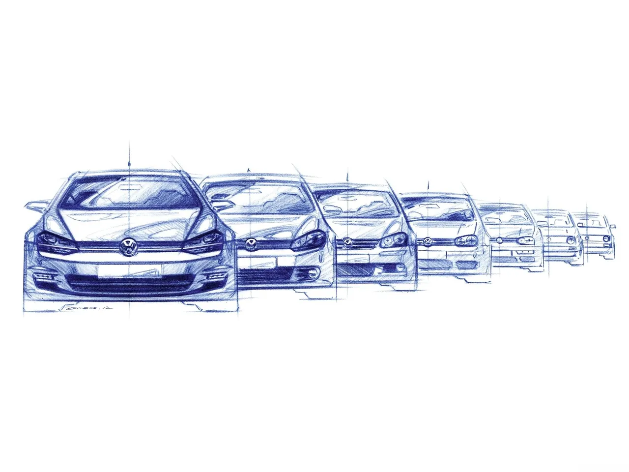 Volkswagen Golf (2013) - Design Sketches