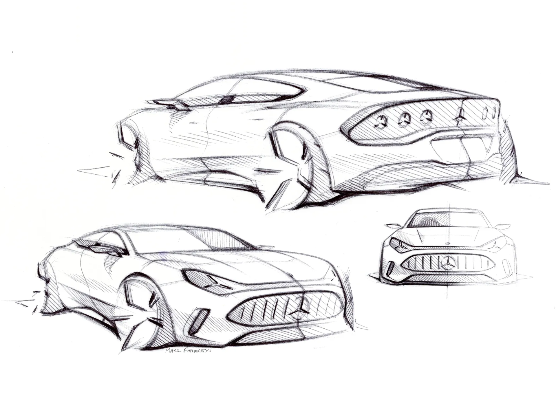 Mercedes-Benz AMG GT 4-Door (2027) – designové skici
