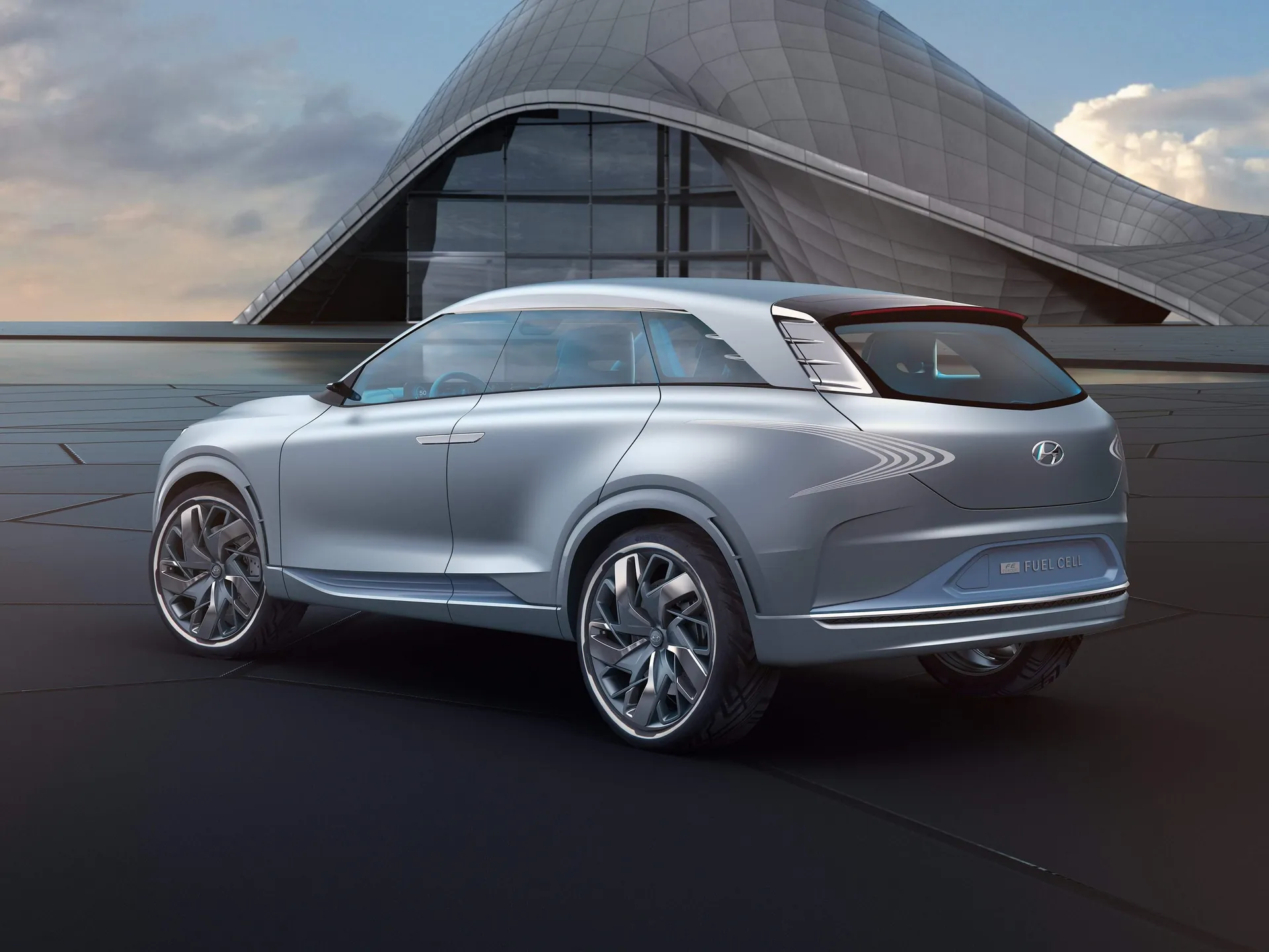 Hyundai FE Fuel Cell Concept (2017) – zadní tříčtvrteční pohled