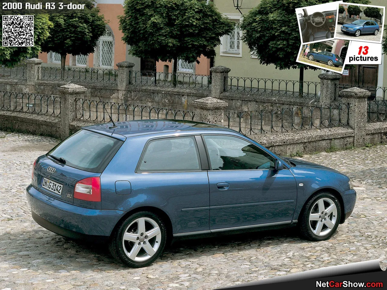 Audi A3 3-door (2000) – zadní tříčtvrteční pohled