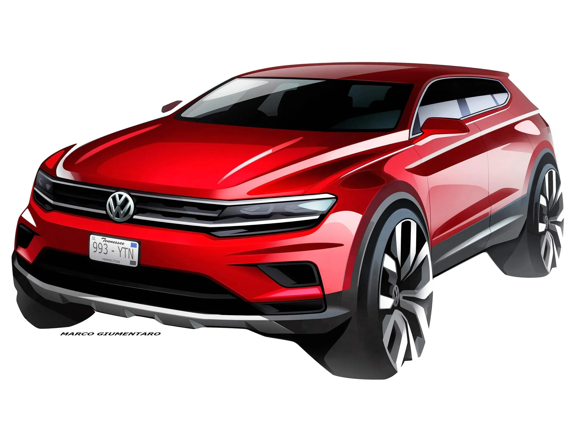 Volkswagen Tiguan Allspace (2018) – designové skici