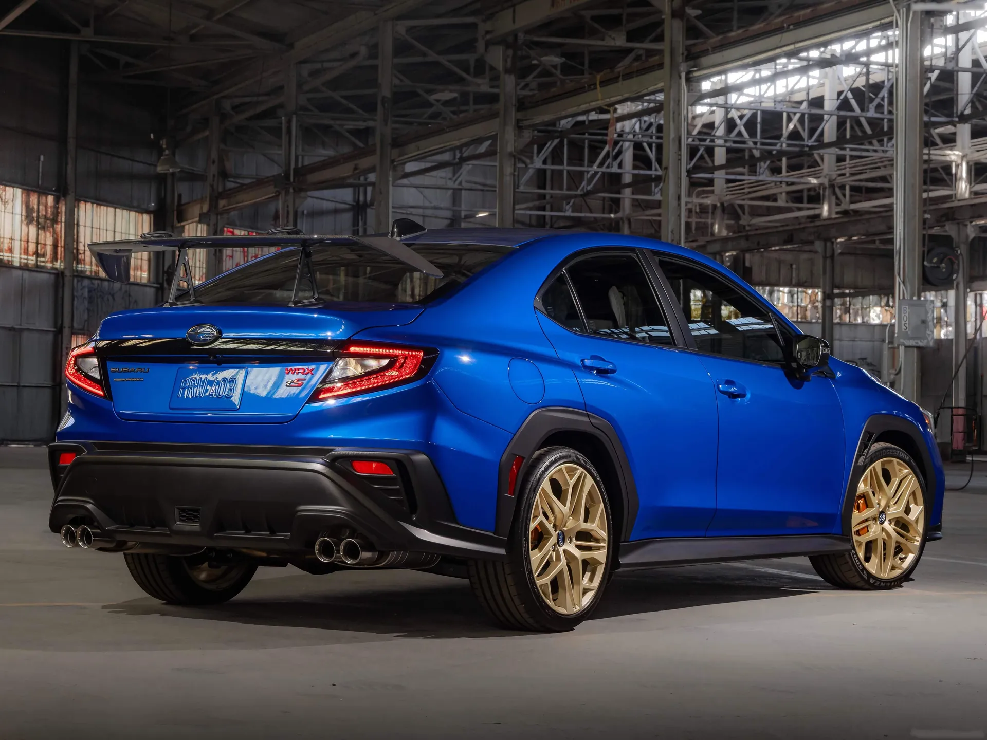 Subaru WRX GD25 (2027) – zadní tříčtvrteční pohled