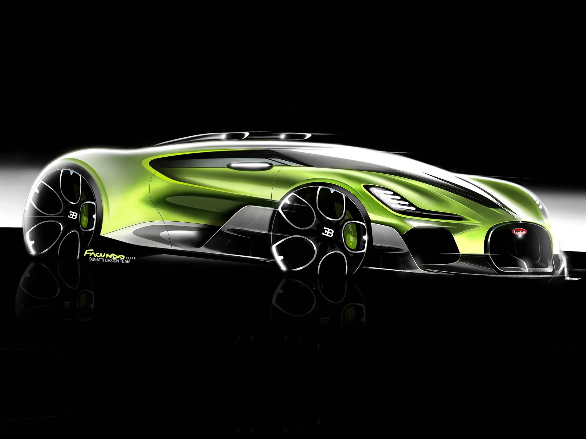 Bugatti Brouillard (2025) – designové skici