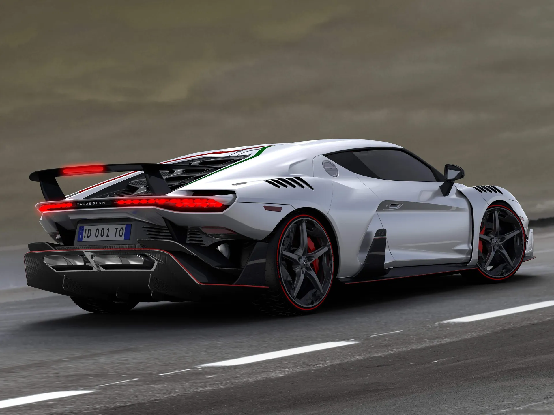 Italdesign Zerouno (2017) – zadní tříčtvrteční pohled