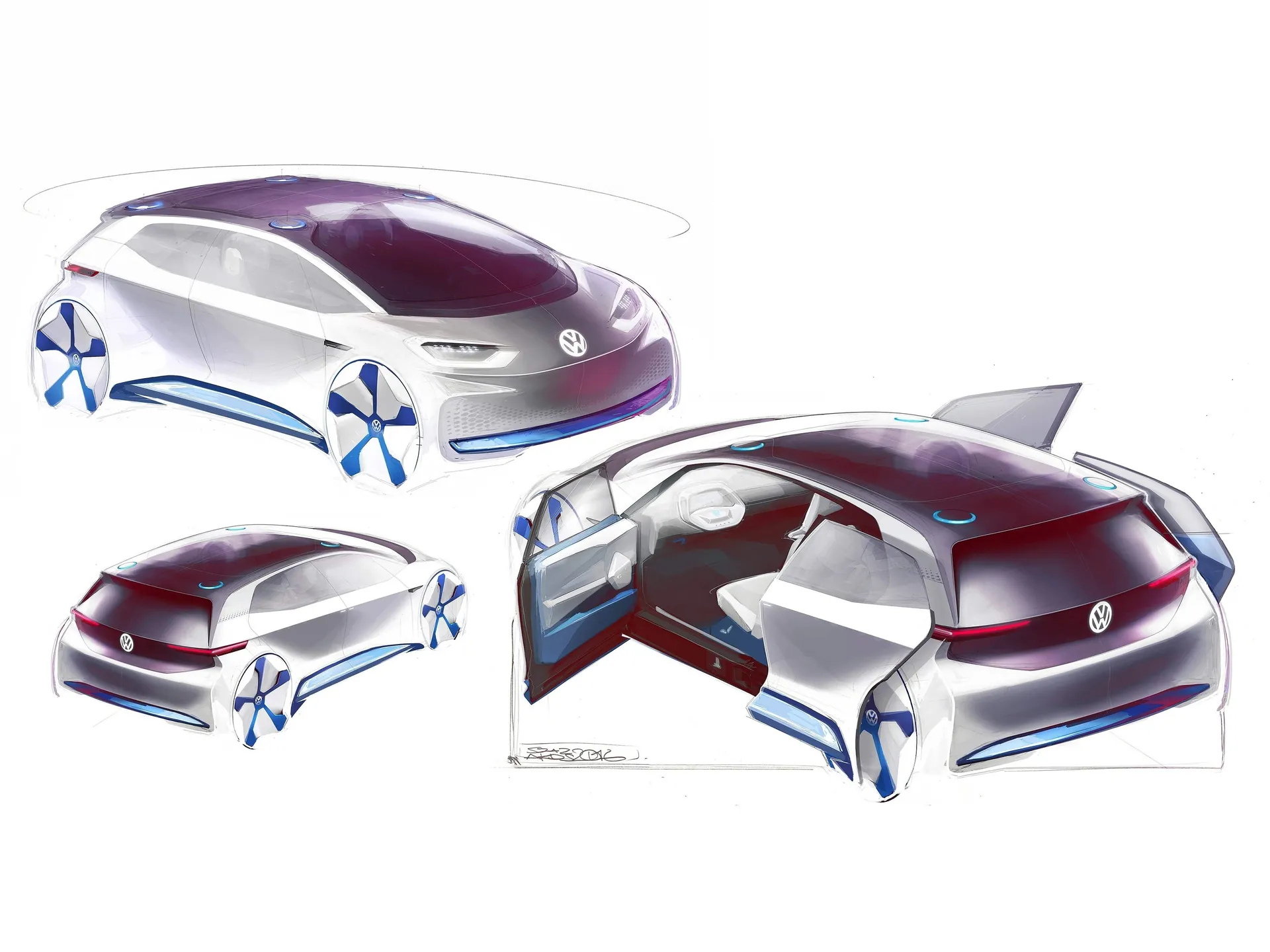 Volkswagen ID Concept (2016) – designové skici