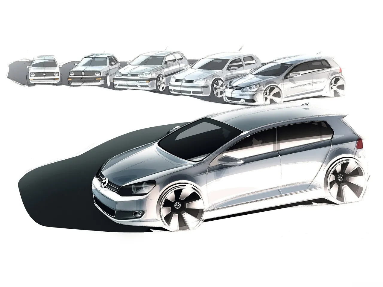 Volkswagen Golf (2009) - Design Sketches