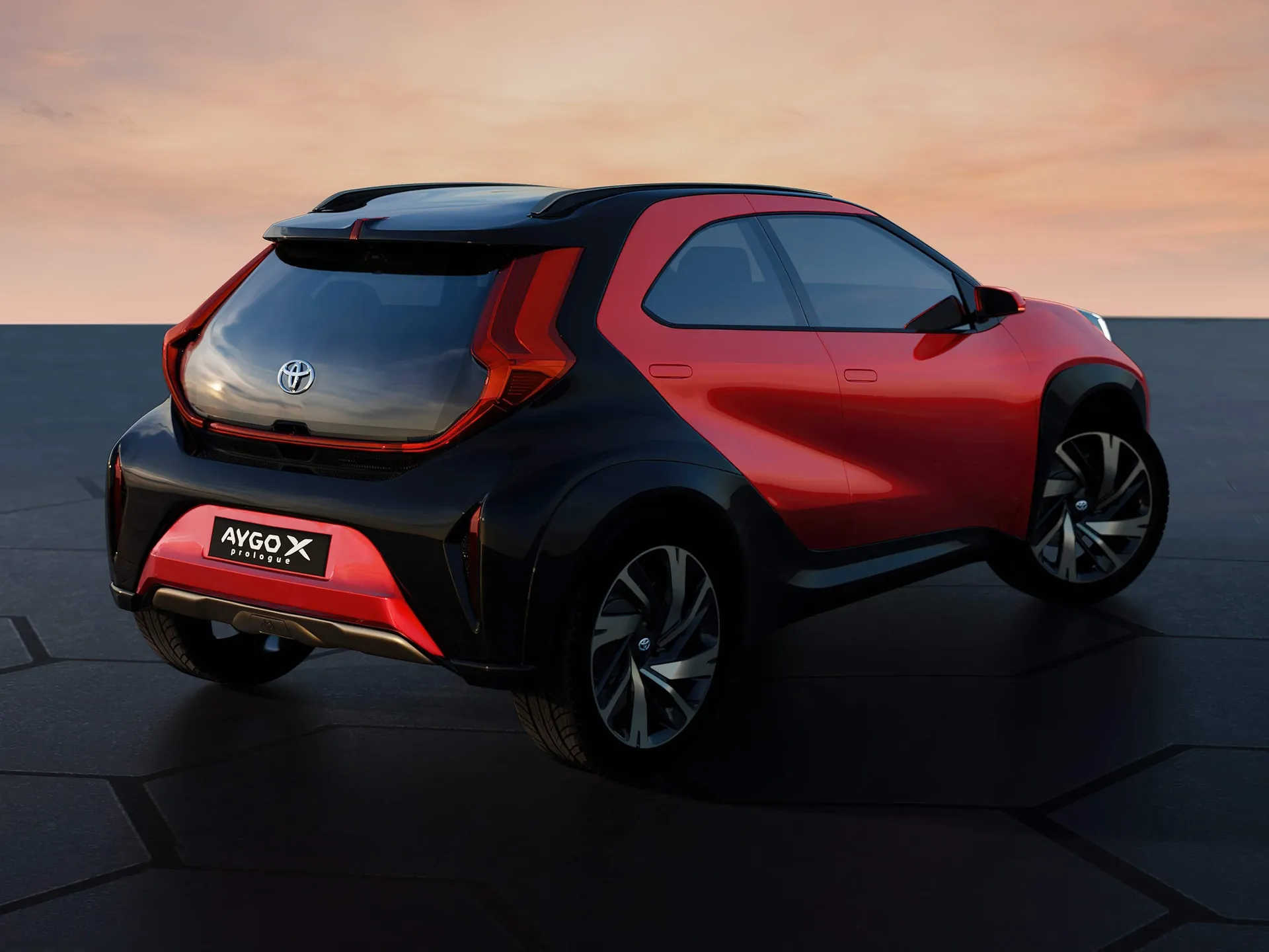 Toyota Aygo X Prologue Concept (2021) – zadní tříčtvrteční pohled