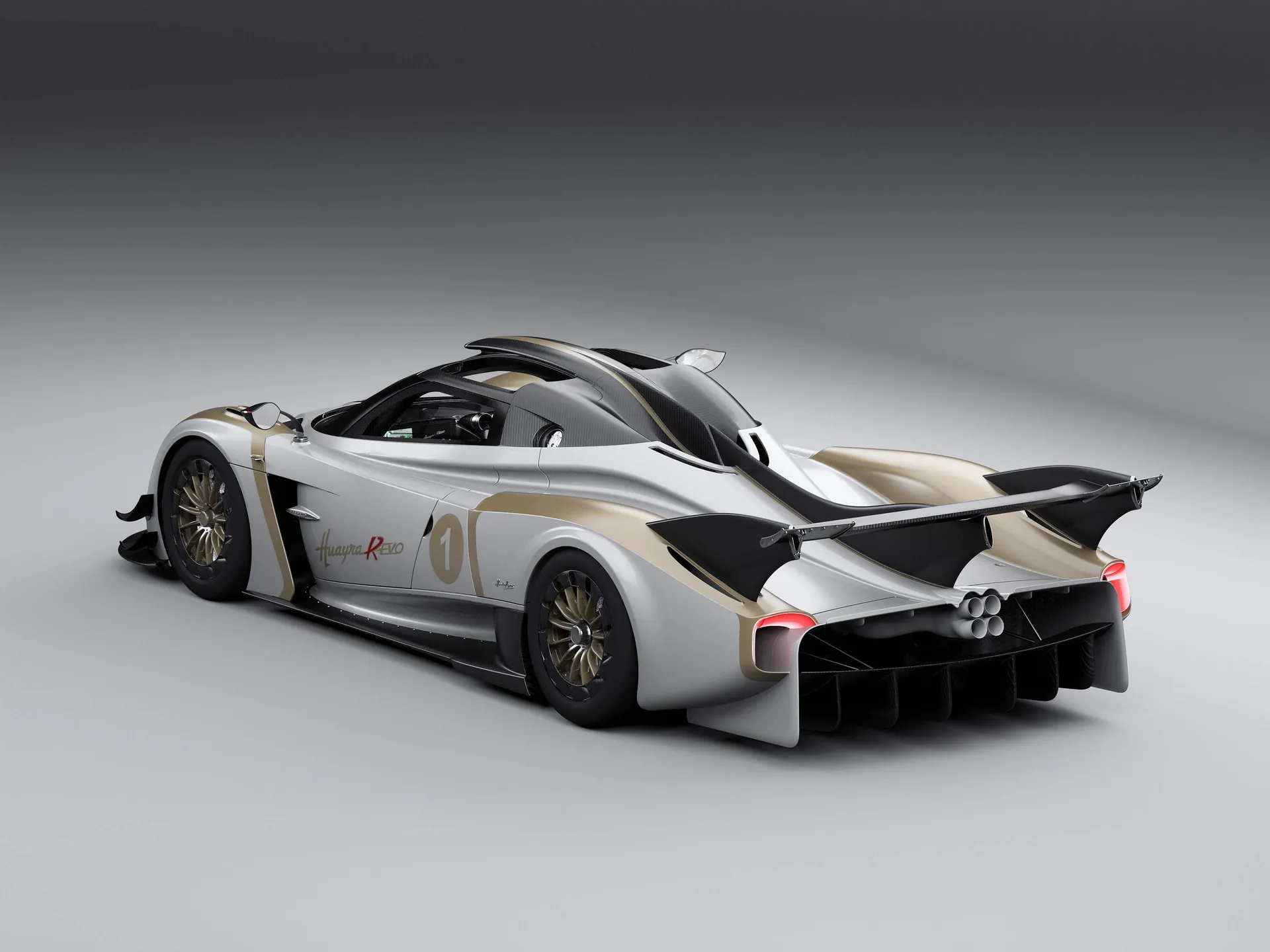 Pagani Huayra R Evo (2024) – zadní tříčtvrteční pohled