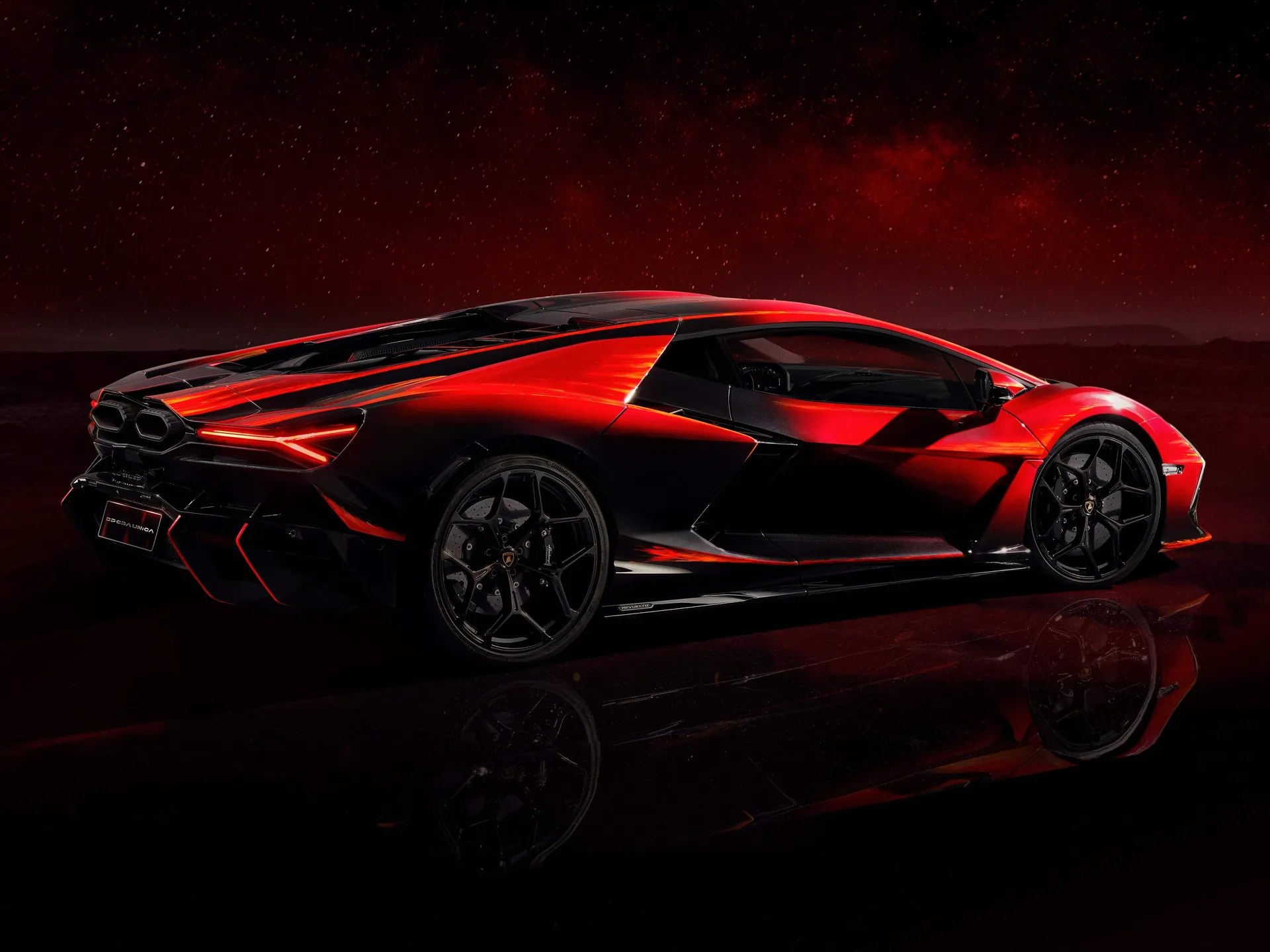 Lamborghini Revuelto Opera Unica Shanghai (2024) – zadní tříčtvrteční pohled