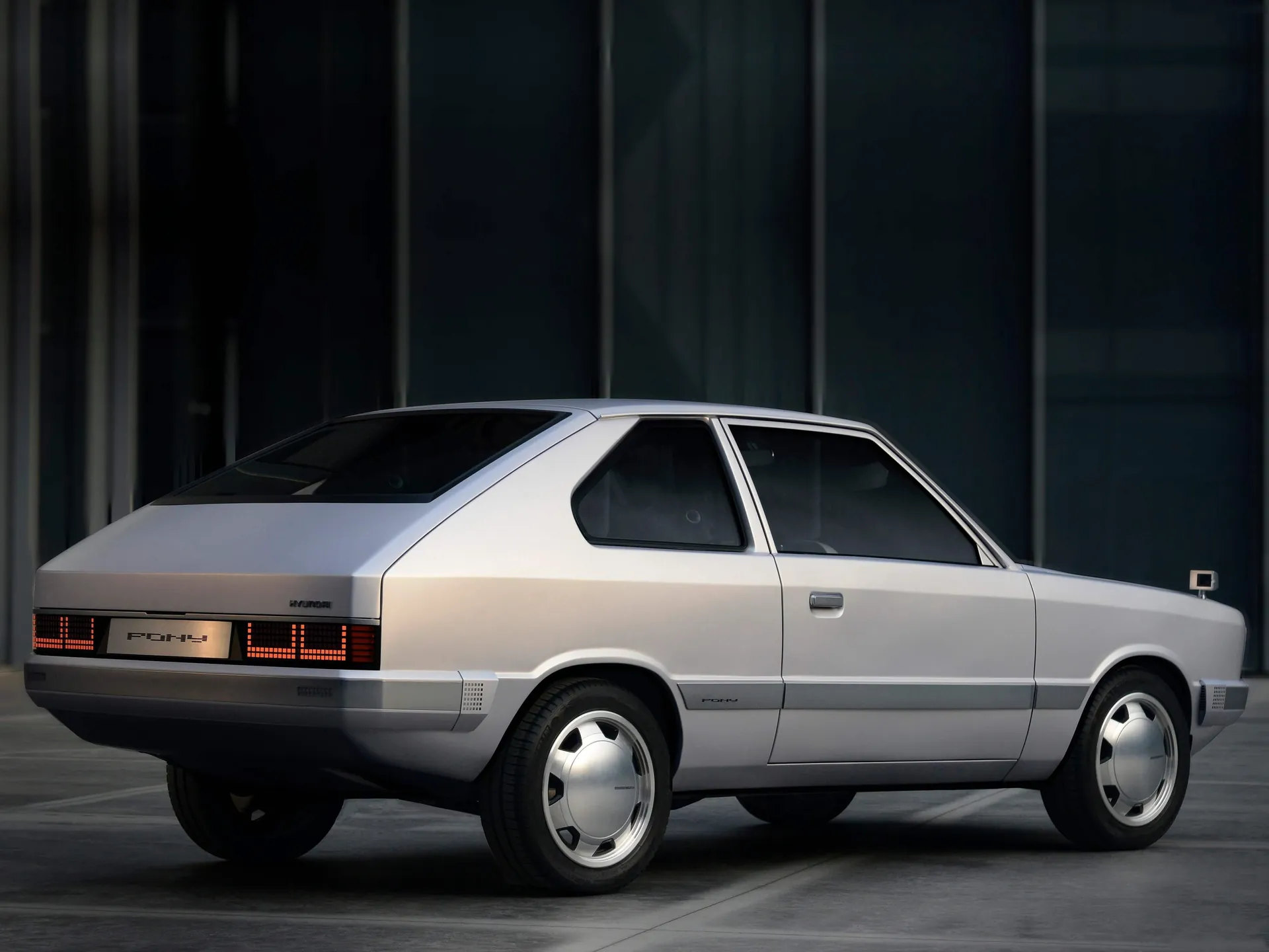 Hyundai Pony Concept (2021) – zadní tříčtvrteční pohled