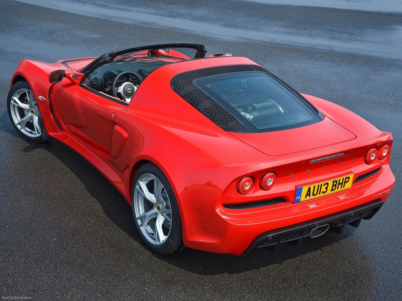 Lotus Exige S Roadster (2013) – zadní tříčtvrteční pohled