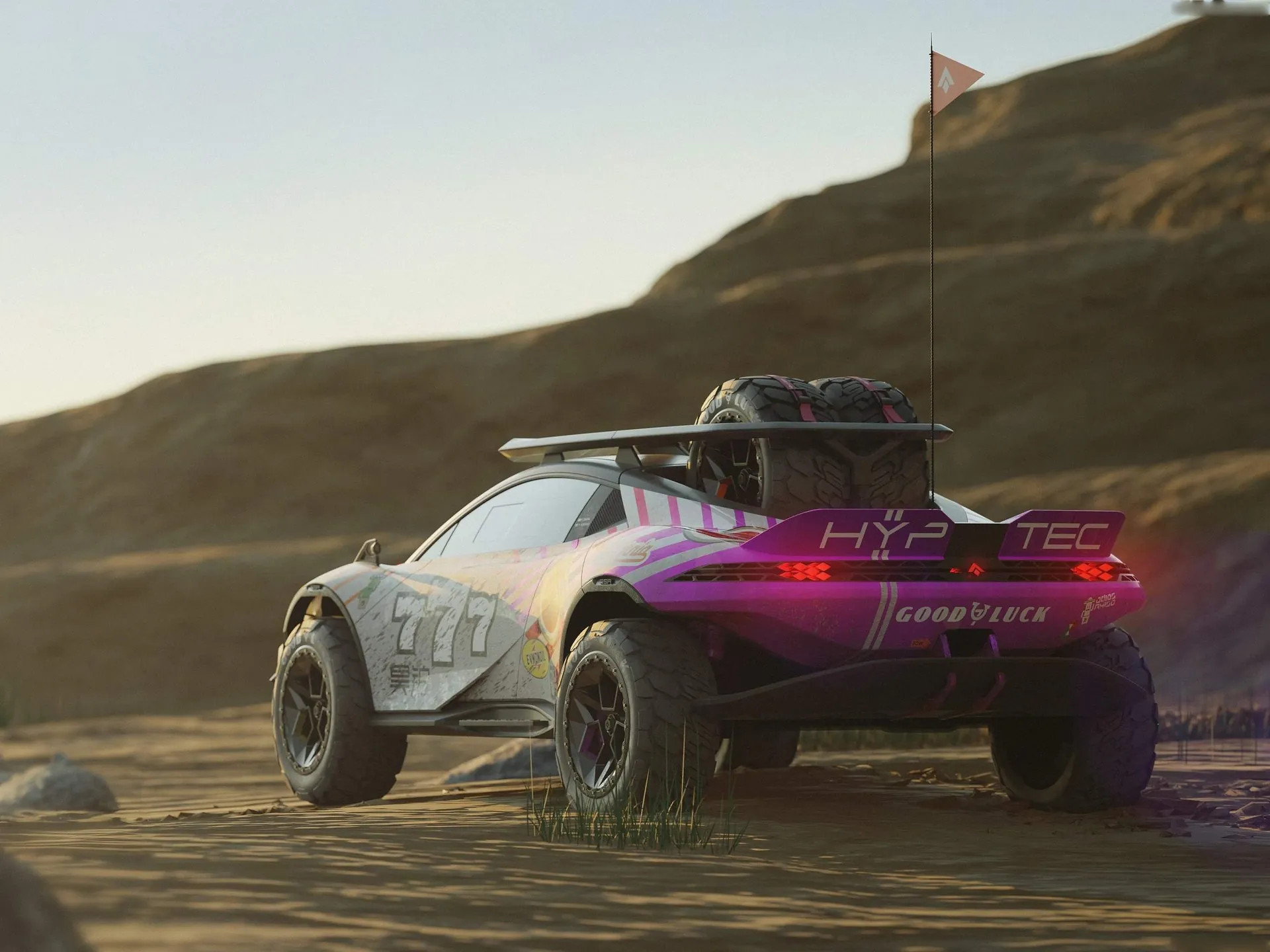 GAC Hyptec SSR Baja Concept (2025) – zadní tříčtvrteční pohled