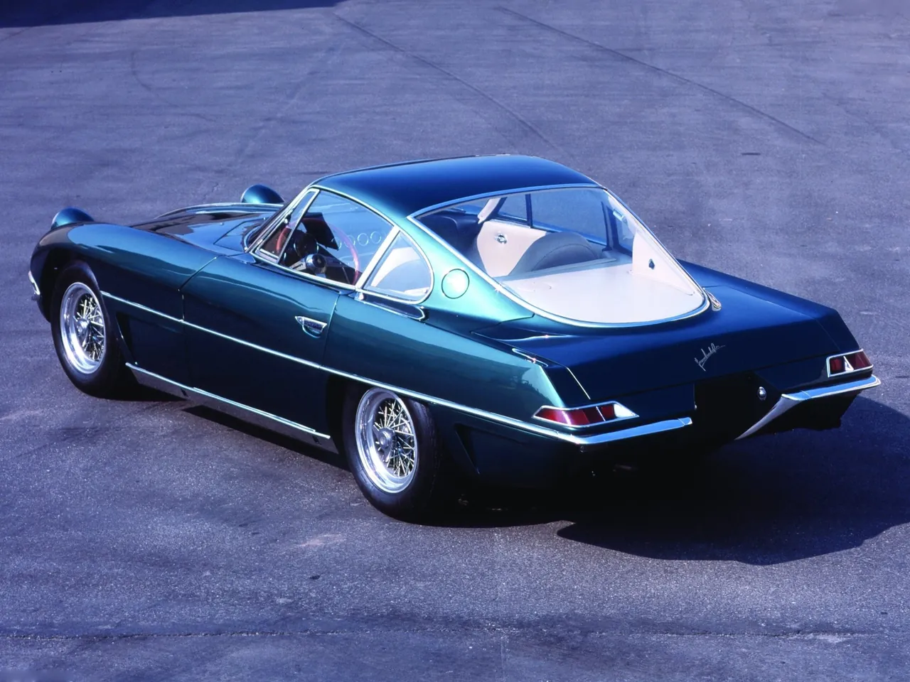 Lamborghini 350 GTV (1963) – zadní tříčtvrteční pohled