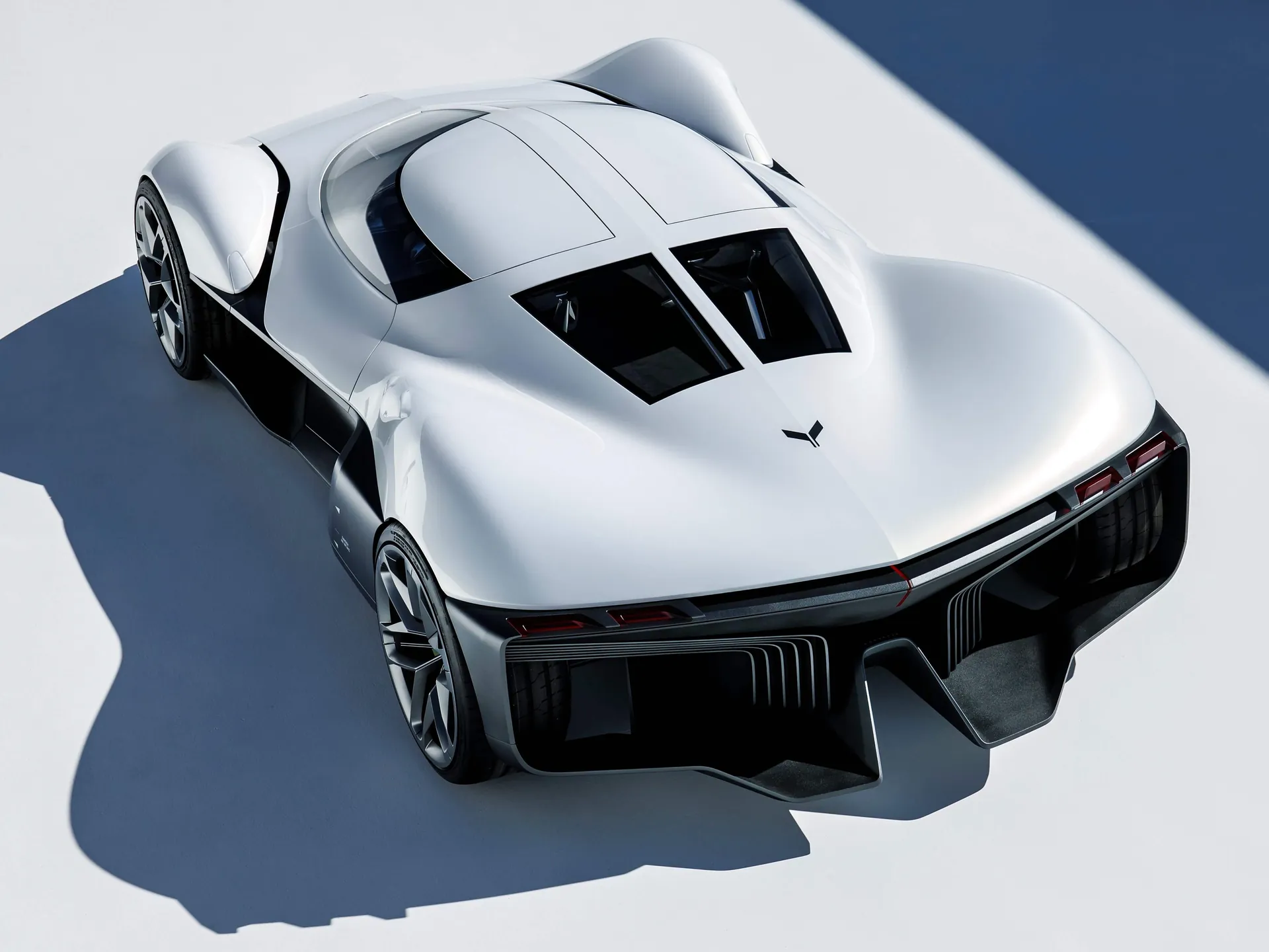 Chevrolet Corvette UK Concept (2025) – zadní tříčtvrteční pohled