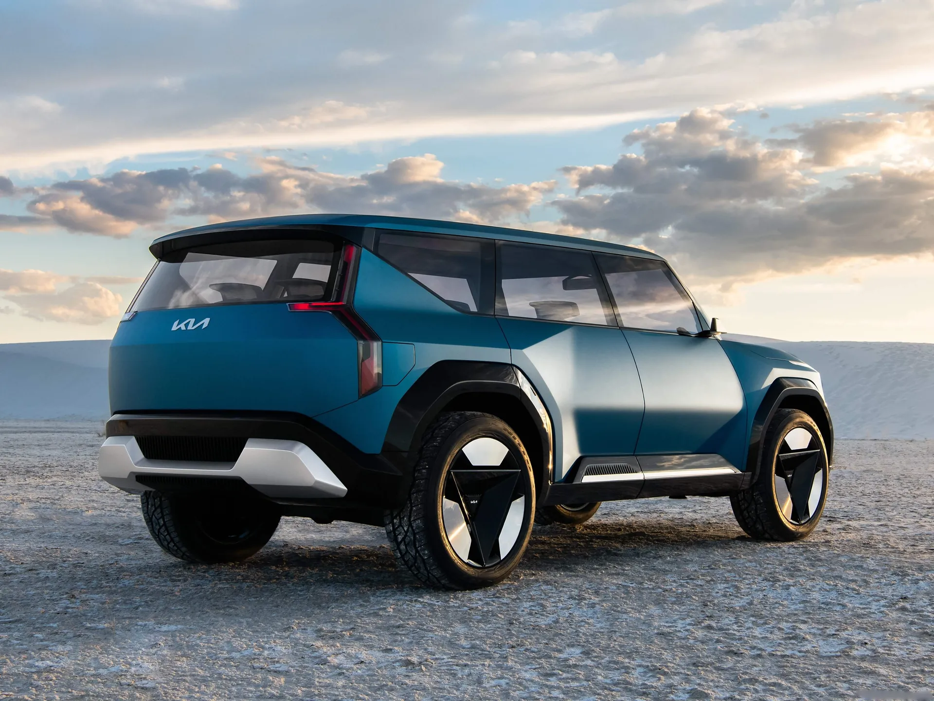 Kia EV9 Concept (2021) – zadní tříčtvrteční pohled