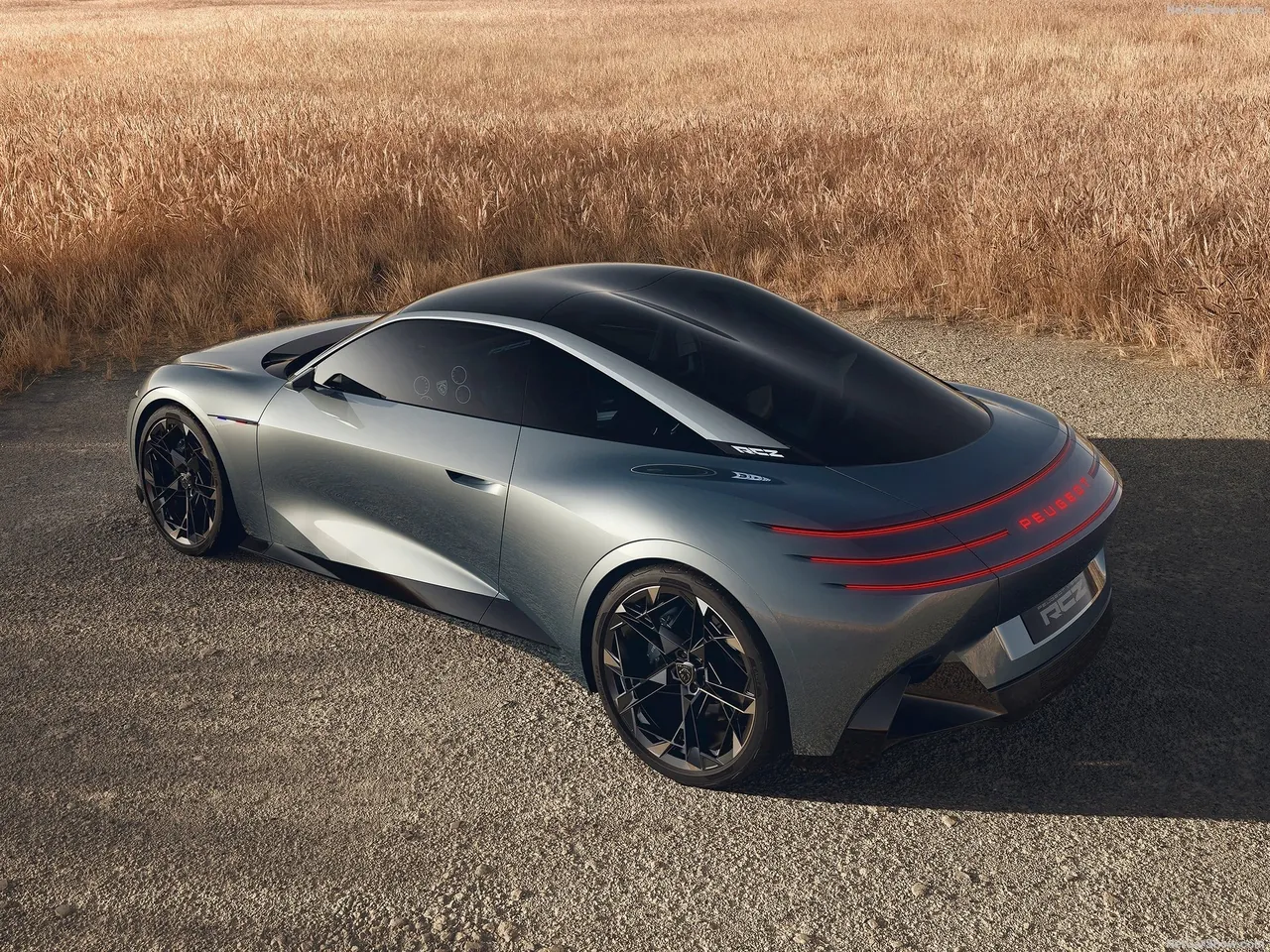Peugeot RCZ Vision Concept (2026) – zadní tříčtvrteční pohled