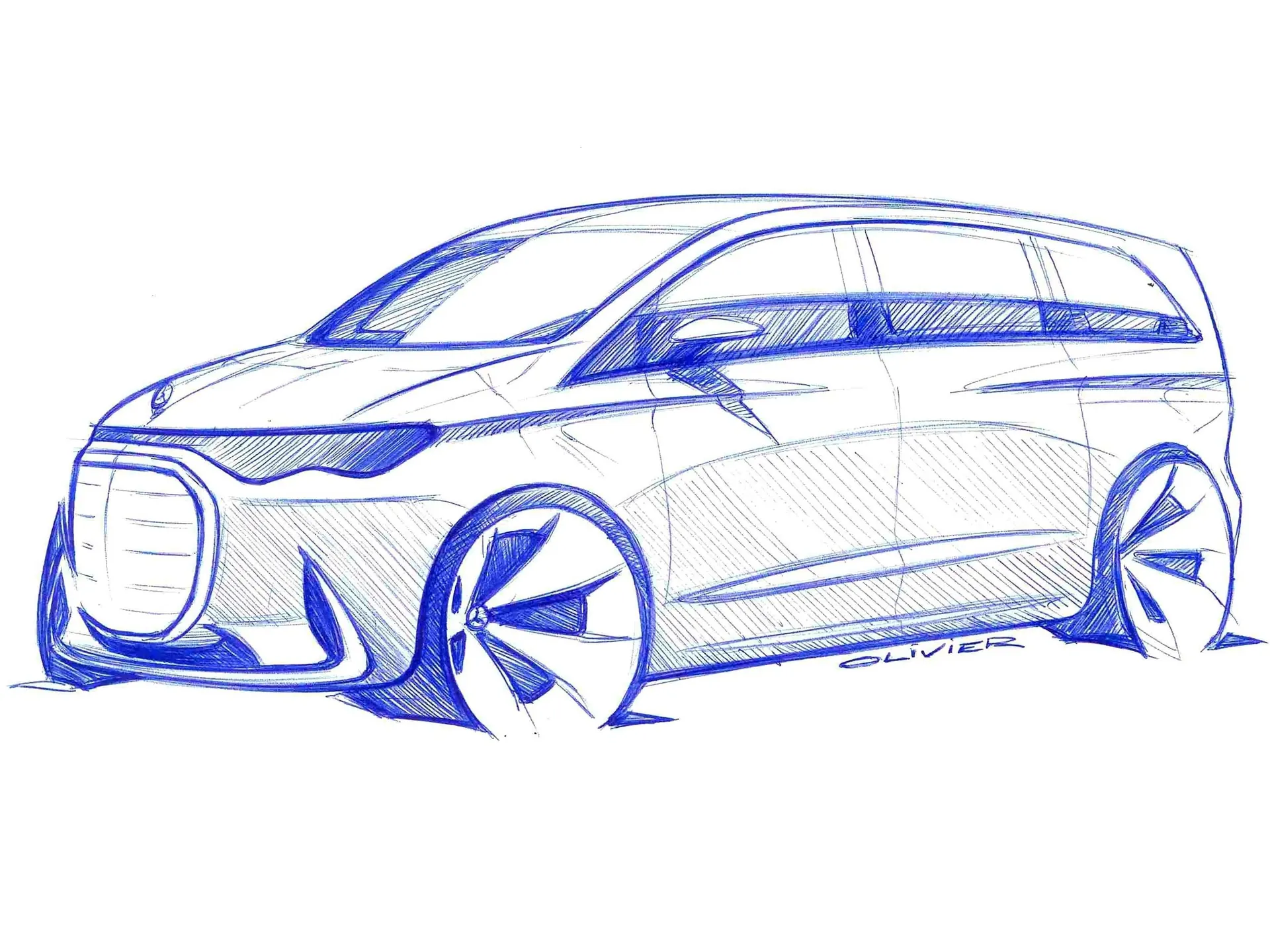Mercedes-Benz VLE (2027) – designové skici