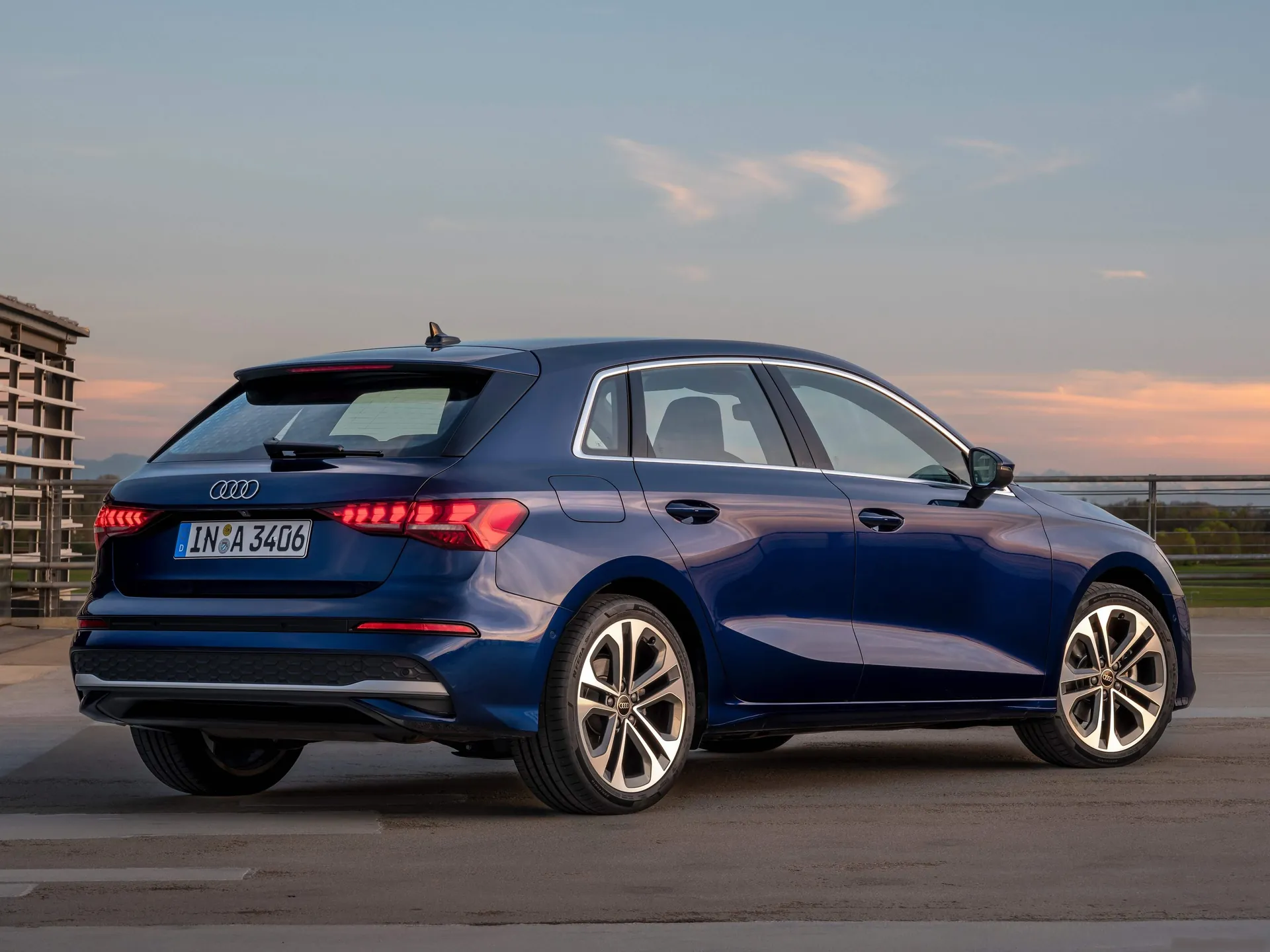 Audi A3 Sportback (2025) – zadní tříčtvrteční pohled