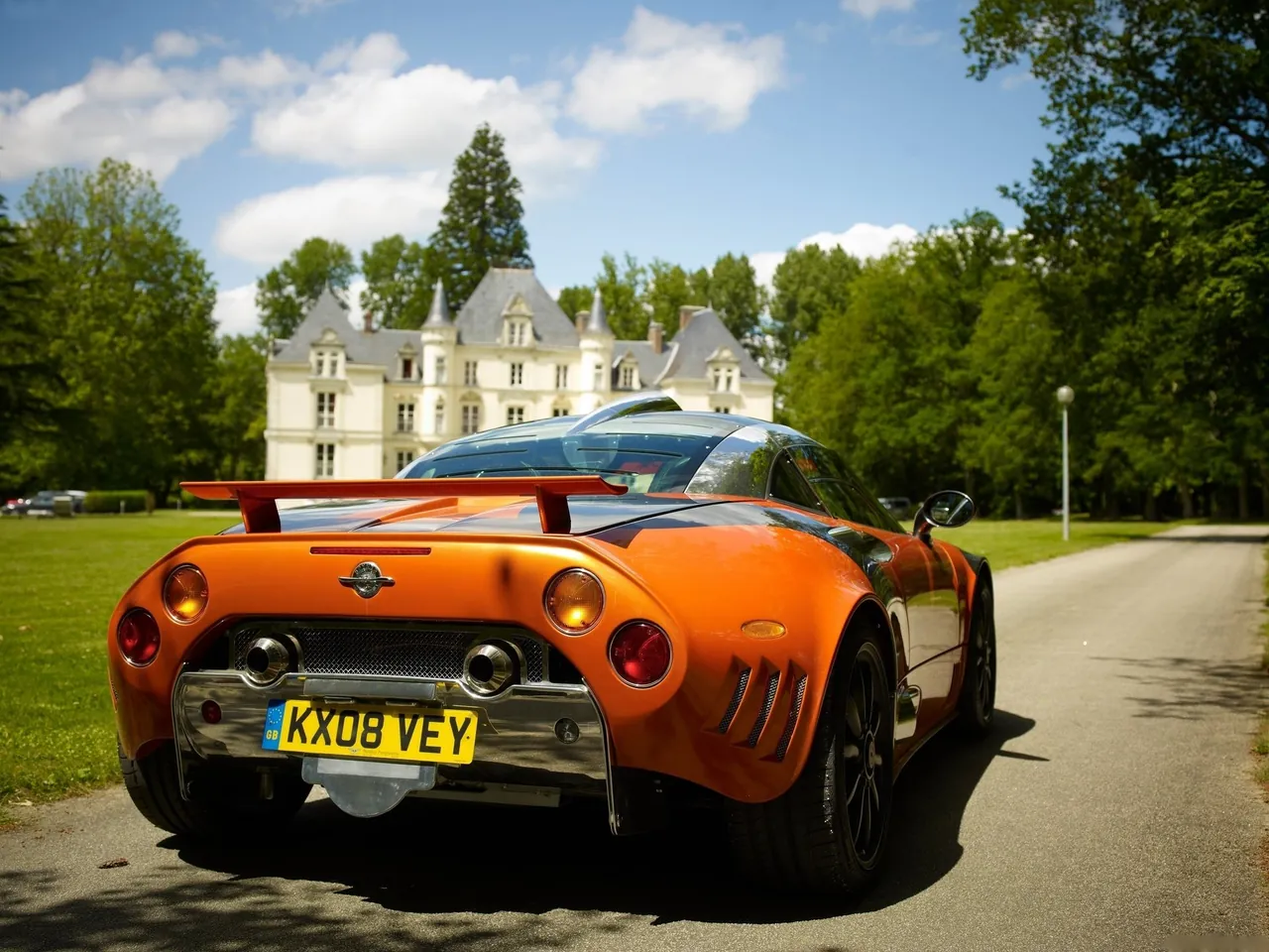 Spyker C8 Laviolette LM85 (2009) – zadní tříčtvrteční pohled