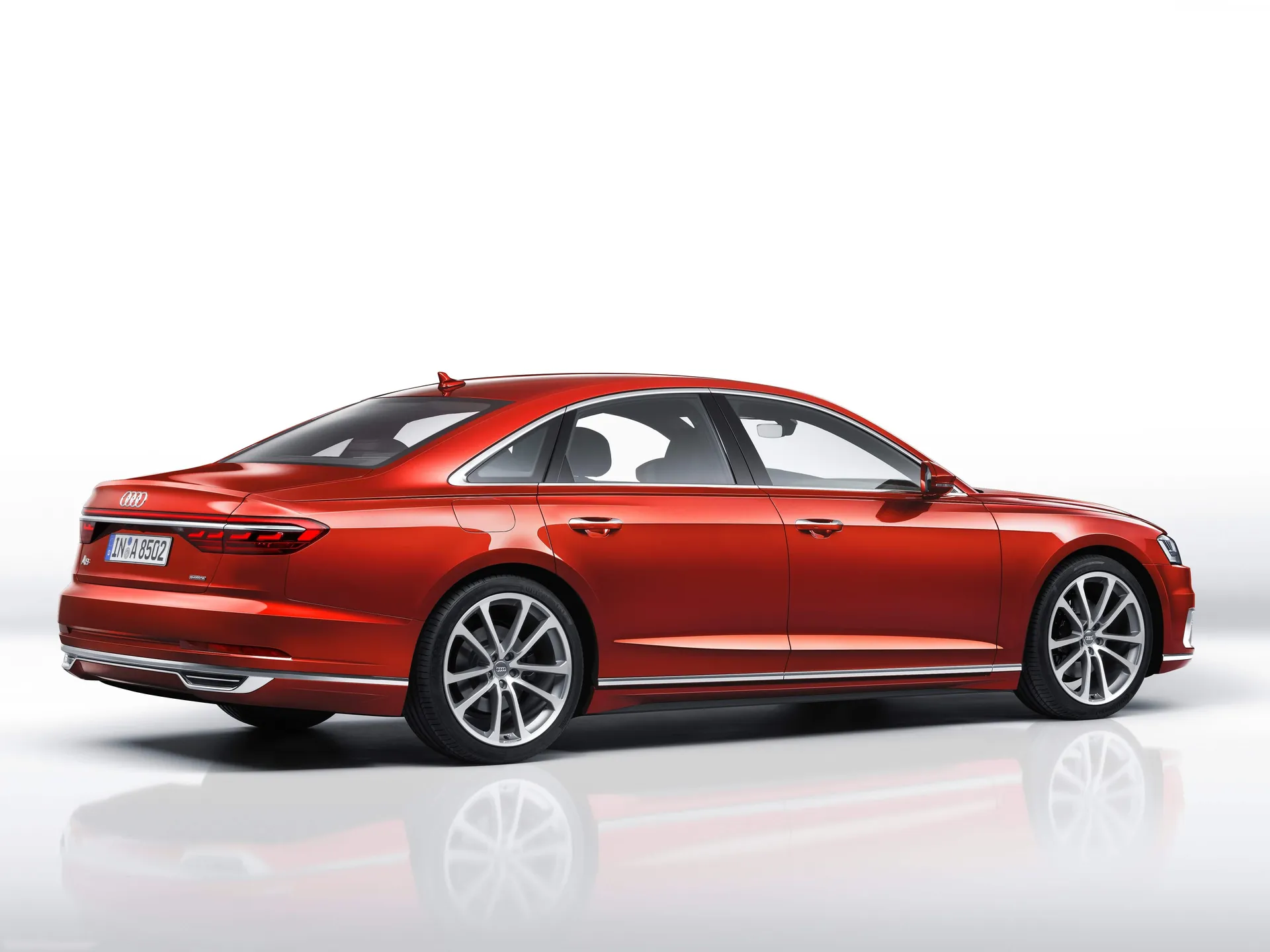 Audi A8 (2018) – zadní tříčtvrteční pohled