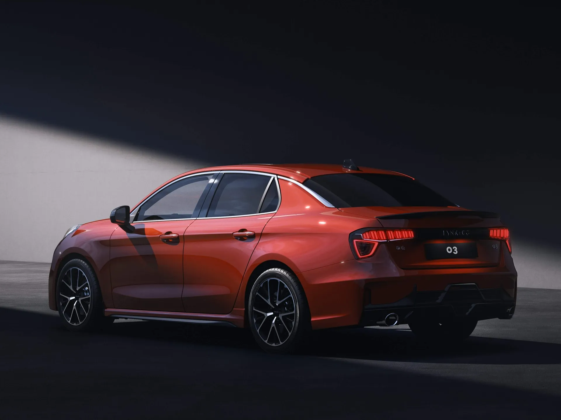 Lynk Co 03 (2019) – zadní tříčtvrteční pohled