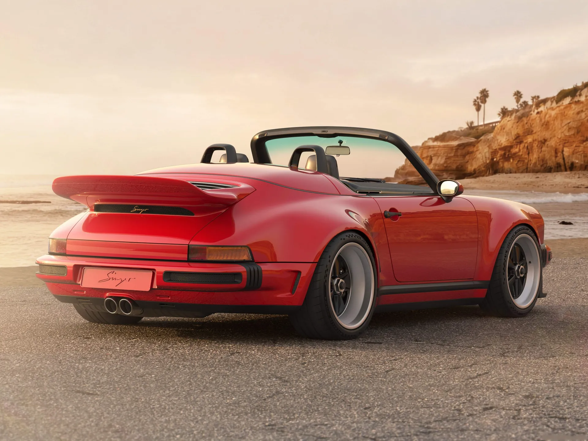 Singer 911 Carrera Cabriolet Reimagined Type 964 (2026) – zadní tříčtvrteční pohled