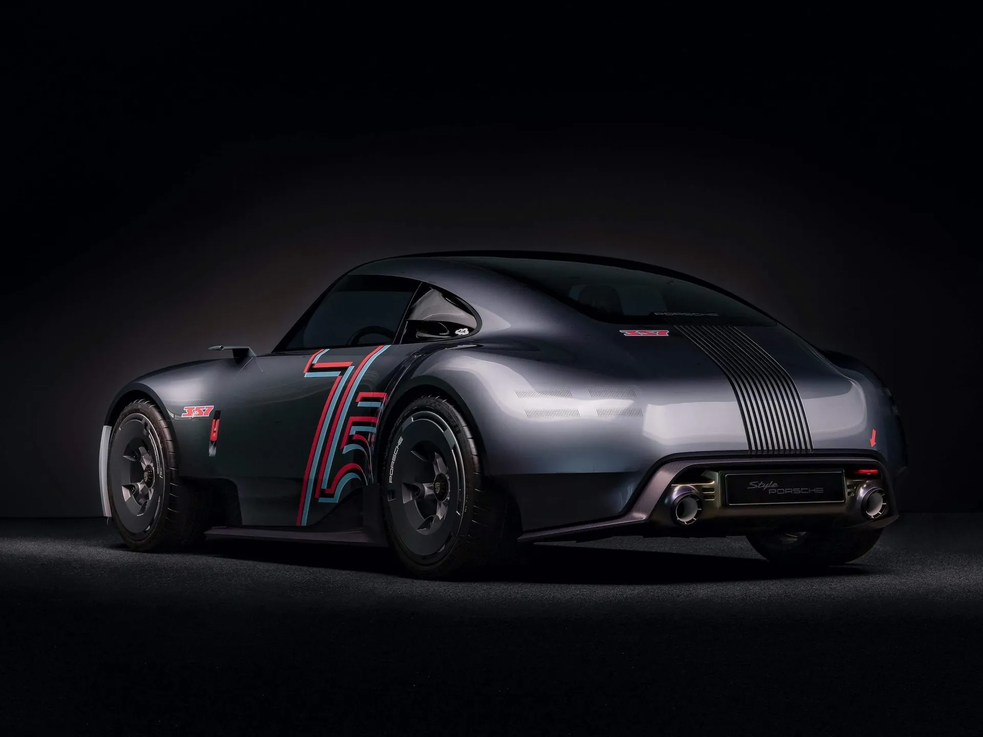 Porsche Vision 357 Concept (2023) – zadní tříčtvrteční pohled