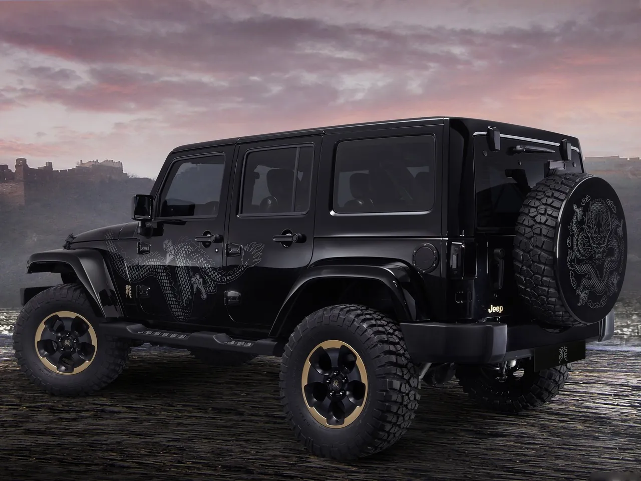 Jeep Wrangler Dragon Concept (2012) – zadní tříčtvrteční pohled