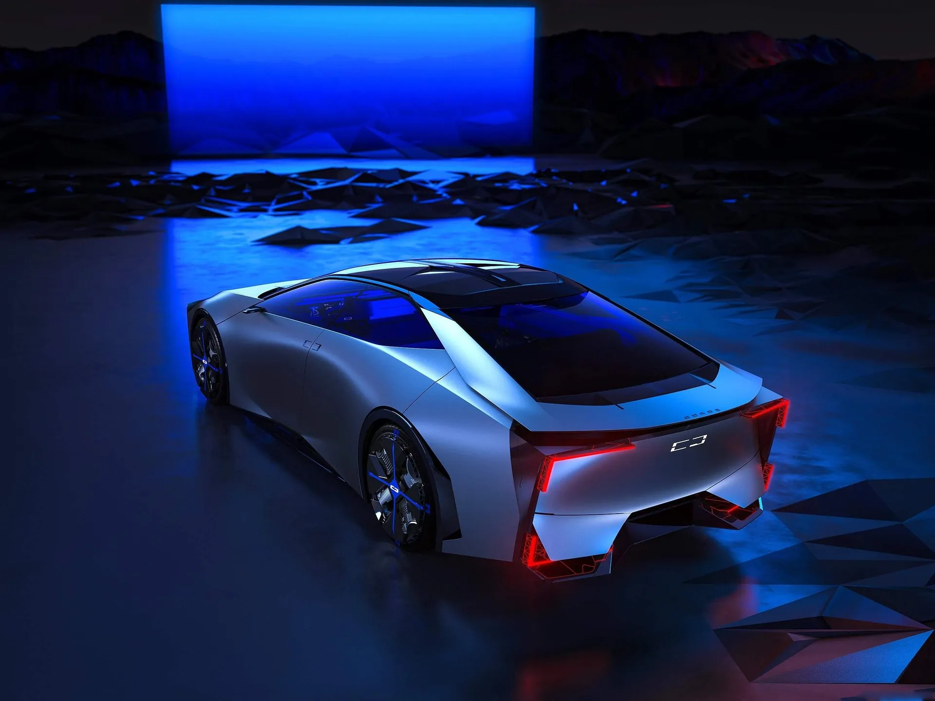Qoros Milestone Concept (2020) – zadní tříčtvrteční pohled