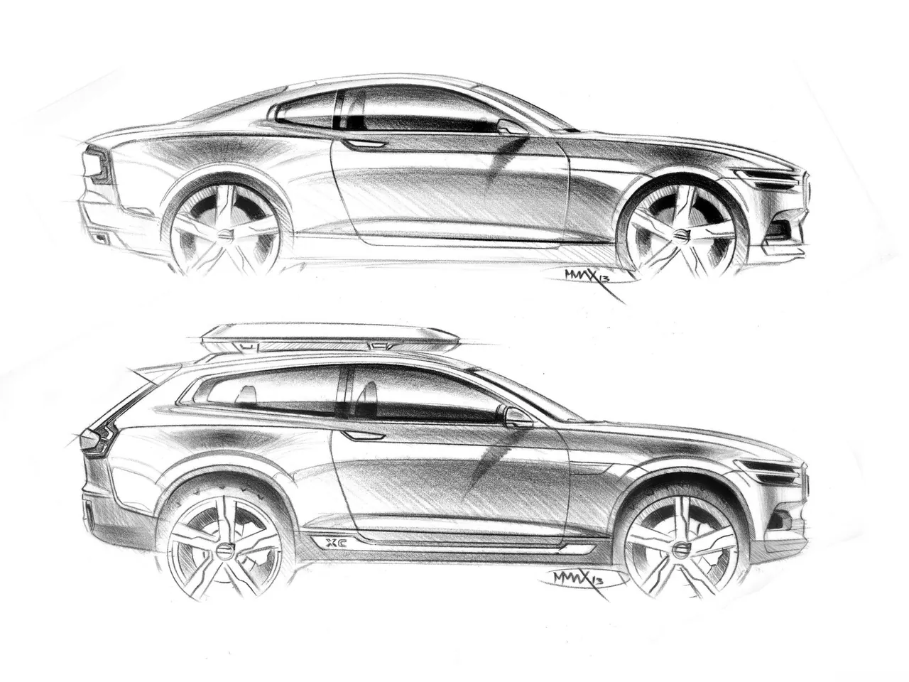 Volvo XC Coupe Concept (2014) – designové skici