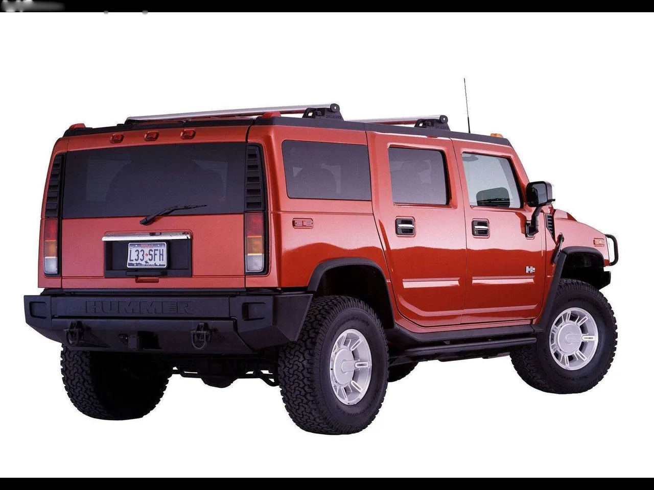 Hummer H2 SUV (2003) – zadní tříčtvrteční pohled