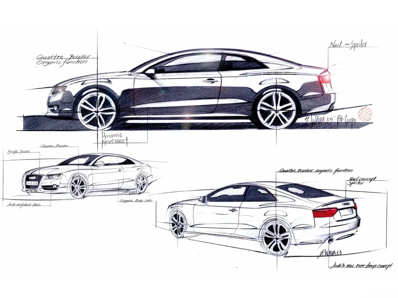 Audi S5 (2008) – designové skici
