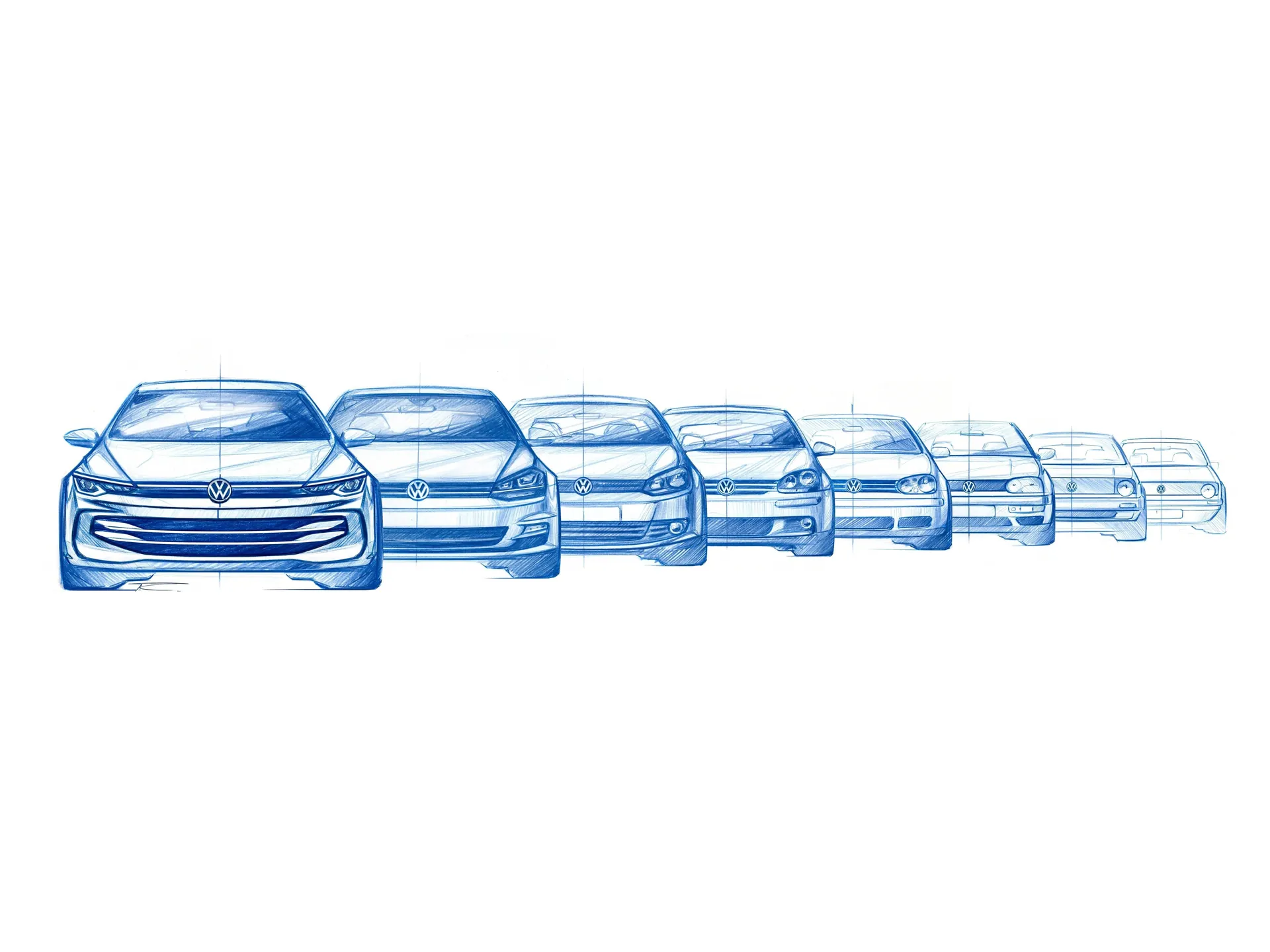Volkswagen Golf (2024) – designové skici