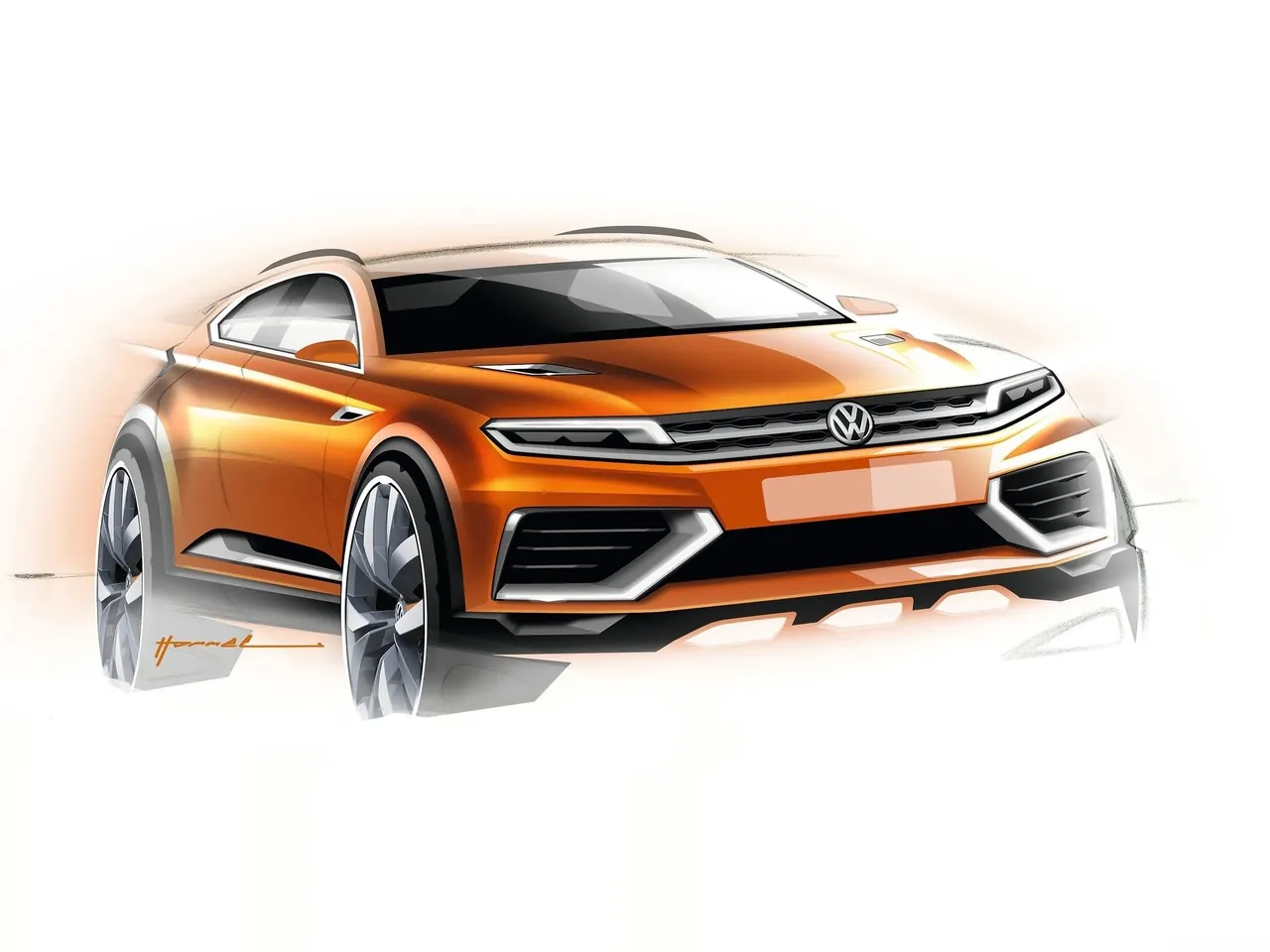 Volkswagen CrossBlue Coupe Concept (2013) – designové skici
