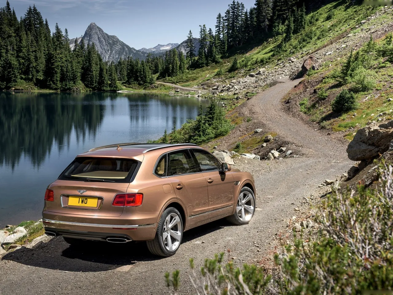 Bentley Bentayga (2016) – zadní tříčtvrteční pohled
