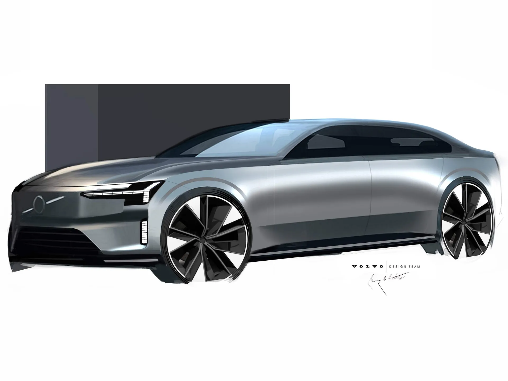 Volvo ES90 (2026) – designové skici