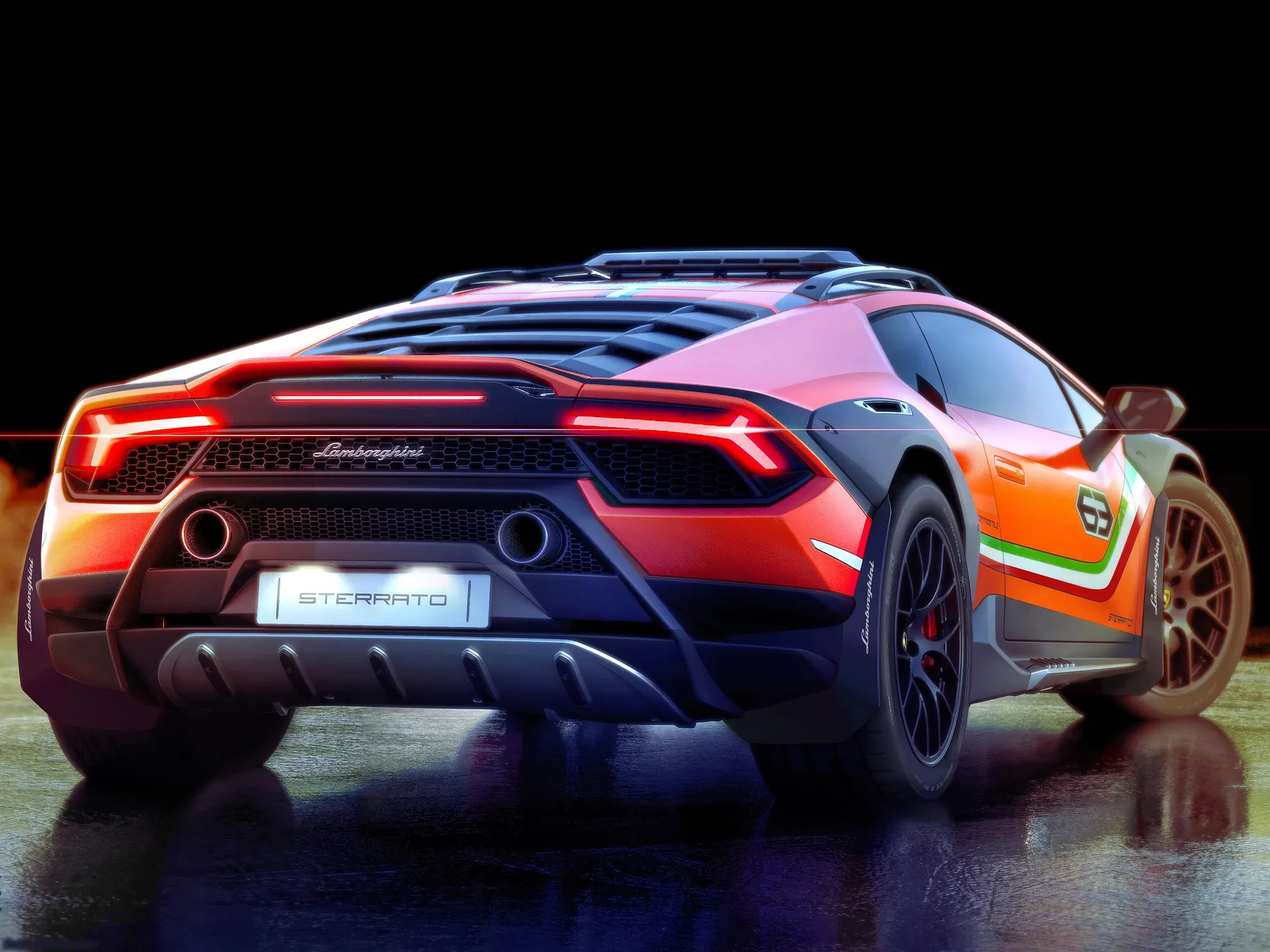 Lamborghini Huracan Sterrato Concept (2019) – zadní tříčtvrteční pohled
