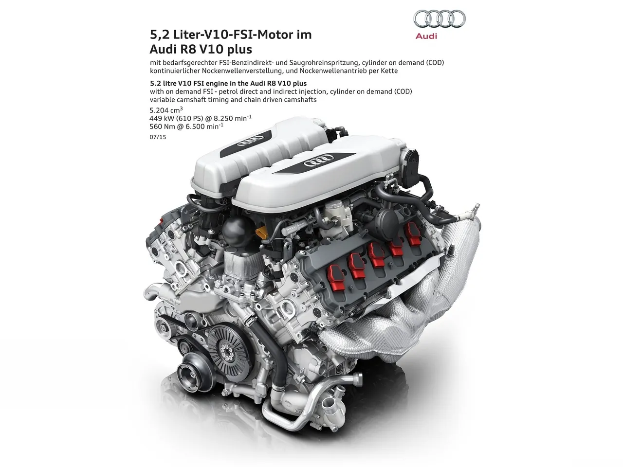 Audi R8 V10 plus (2016) – motor