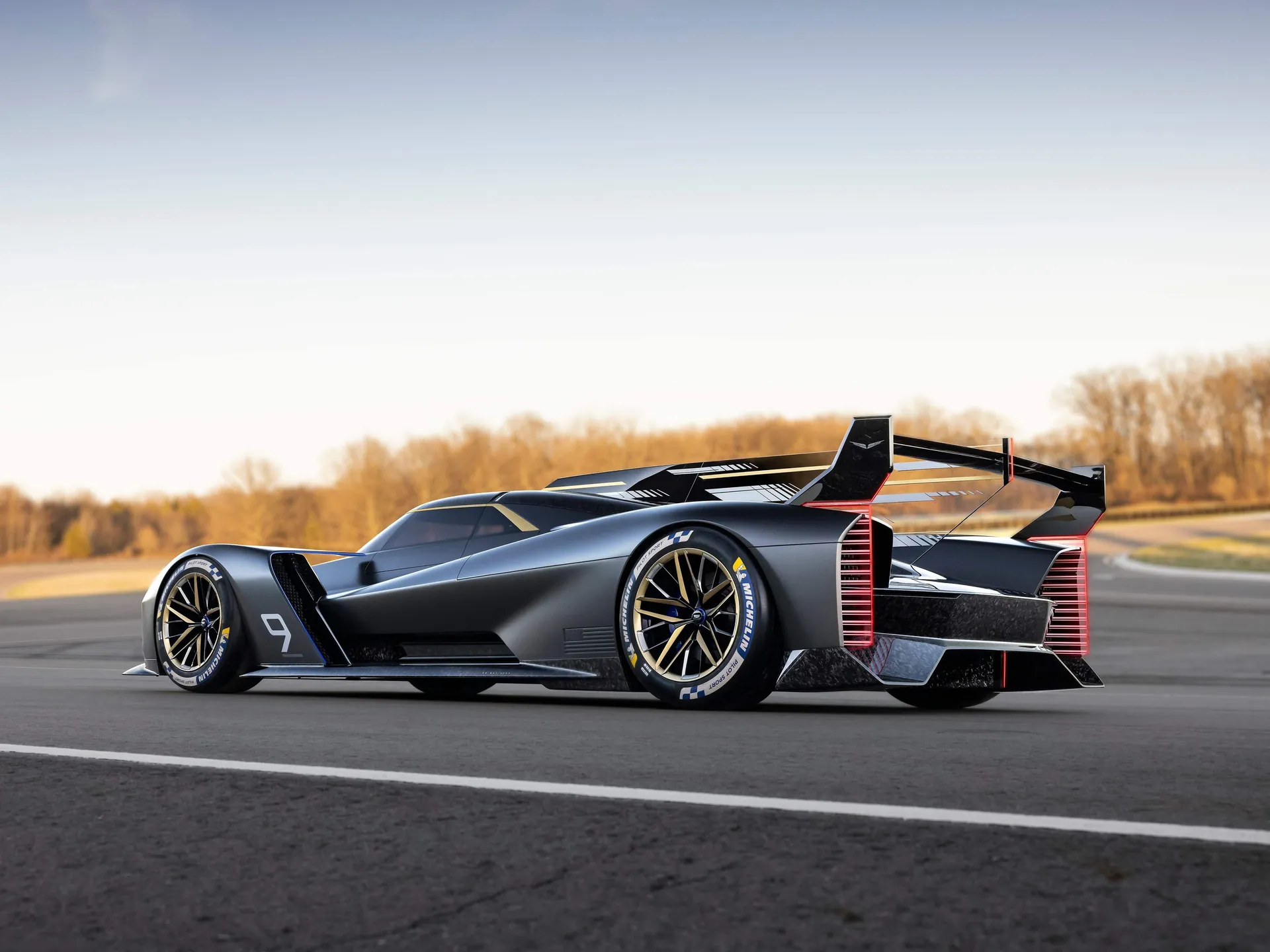 Cadillac Project GTP Hypercar (2022) – zadní tříčtvrteční pohled