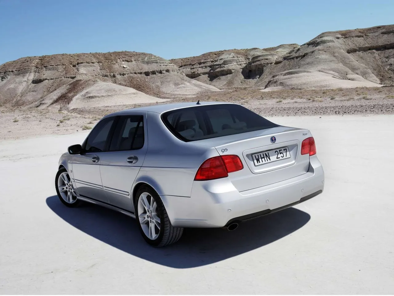 Saab 9-5 Sedan (2006) – zadní tříčtvrteční pohled