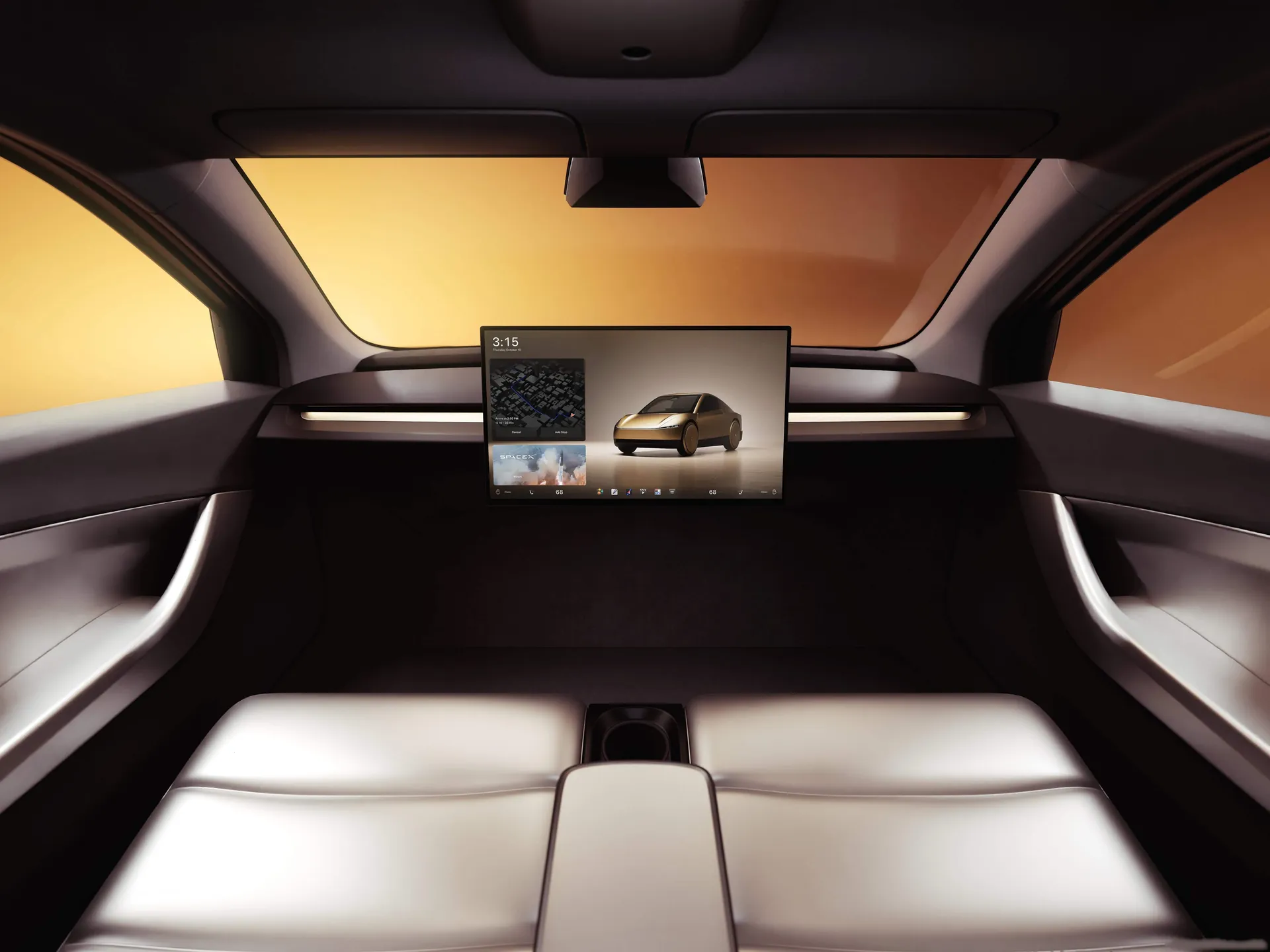 Tesla Robotaxi Concept (2024) – interiér