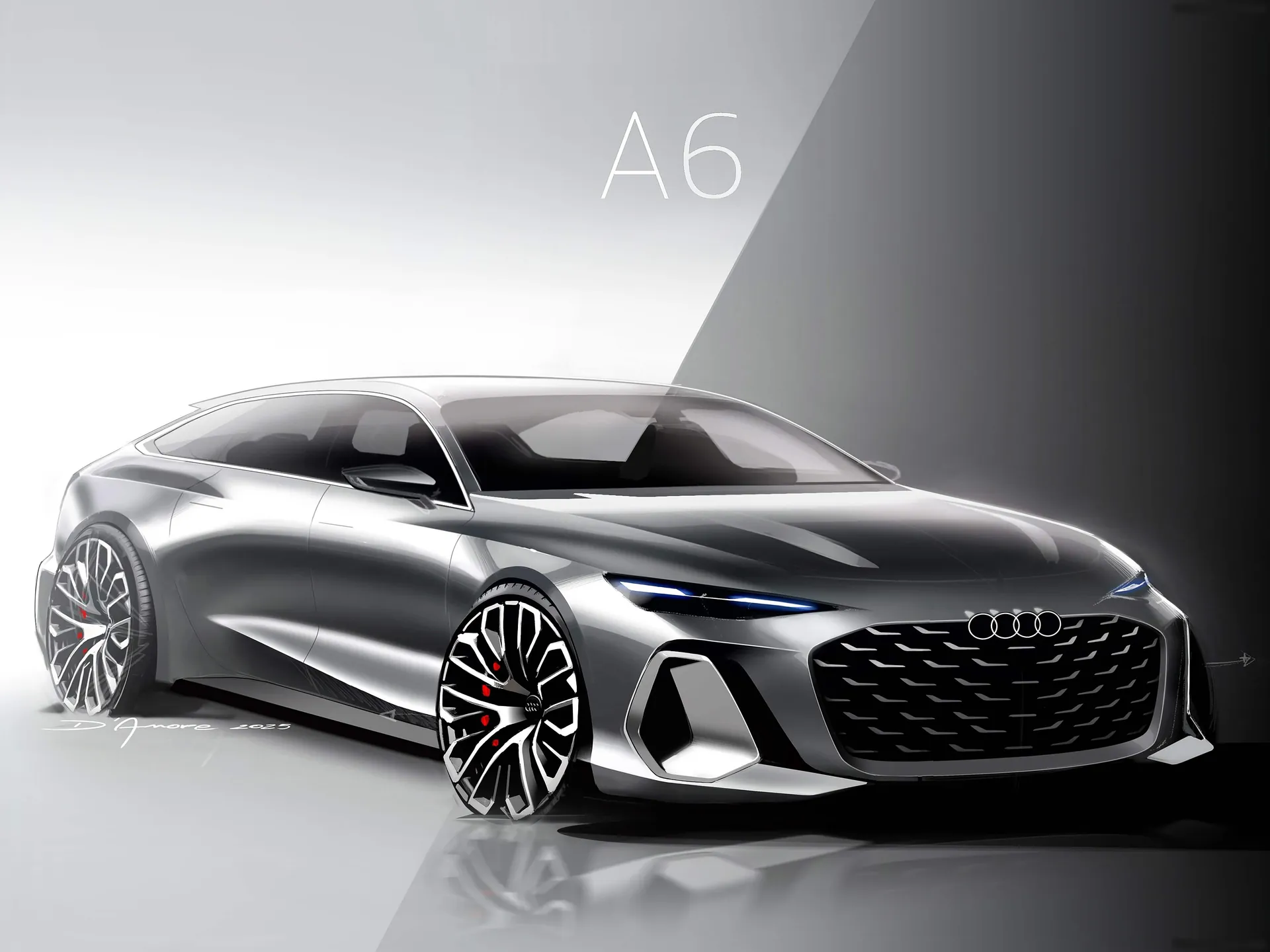 Audi A6 Avant (2026) – designové skici