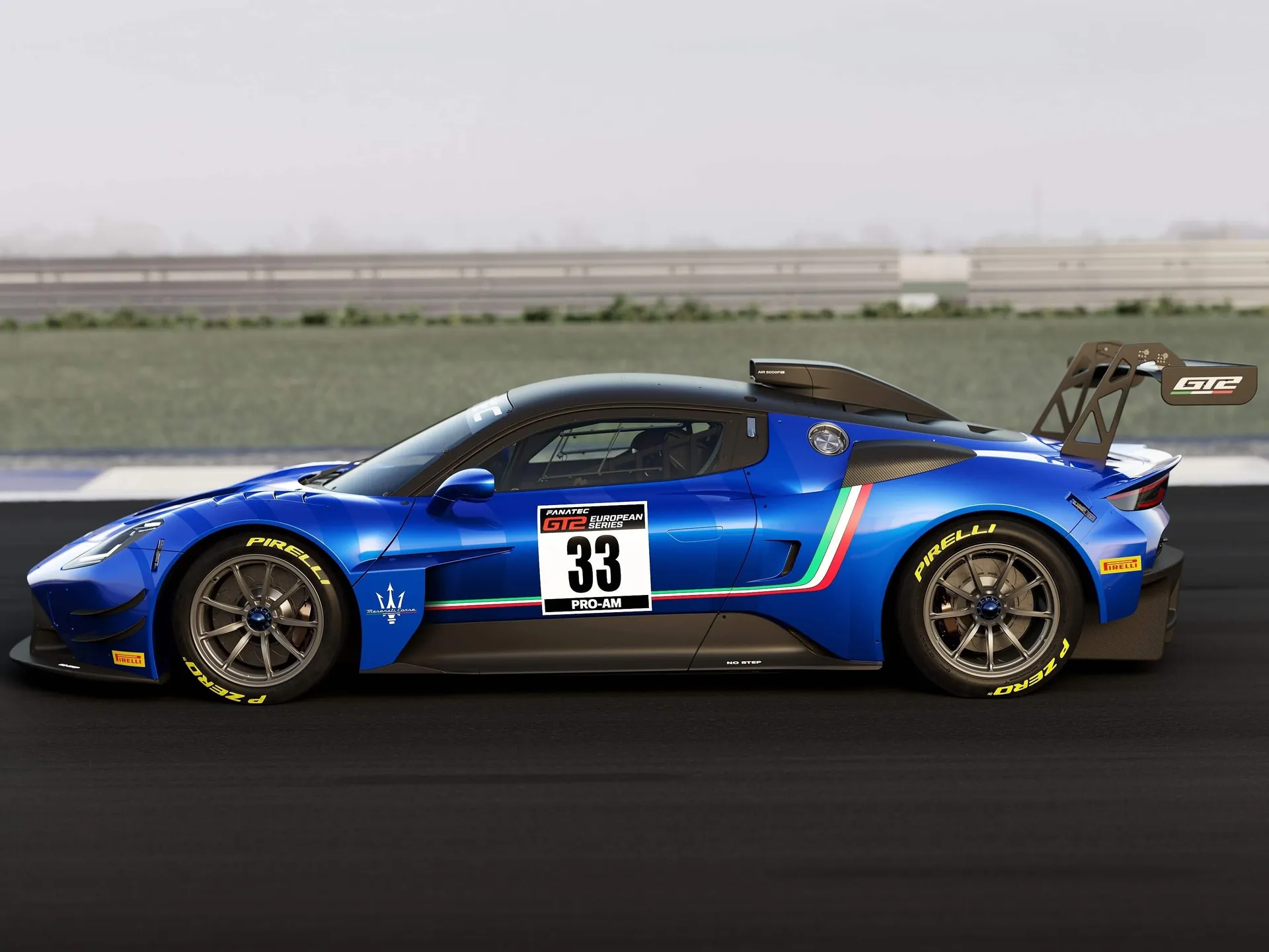 Maserati GT2 Racecar (2023) – boční profil