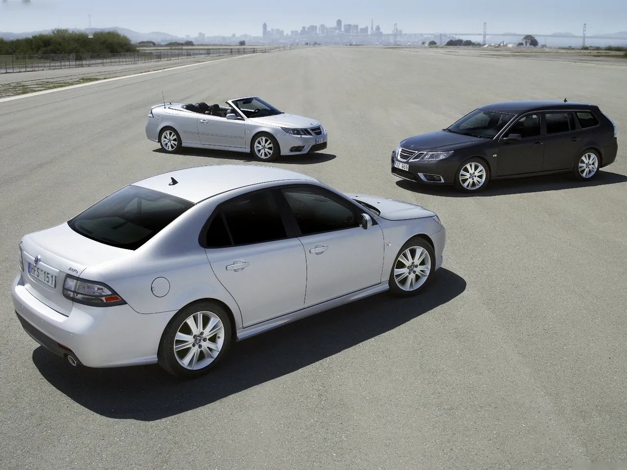 Saab 9-3 (2008) – zadní tříčtvrteční pohled