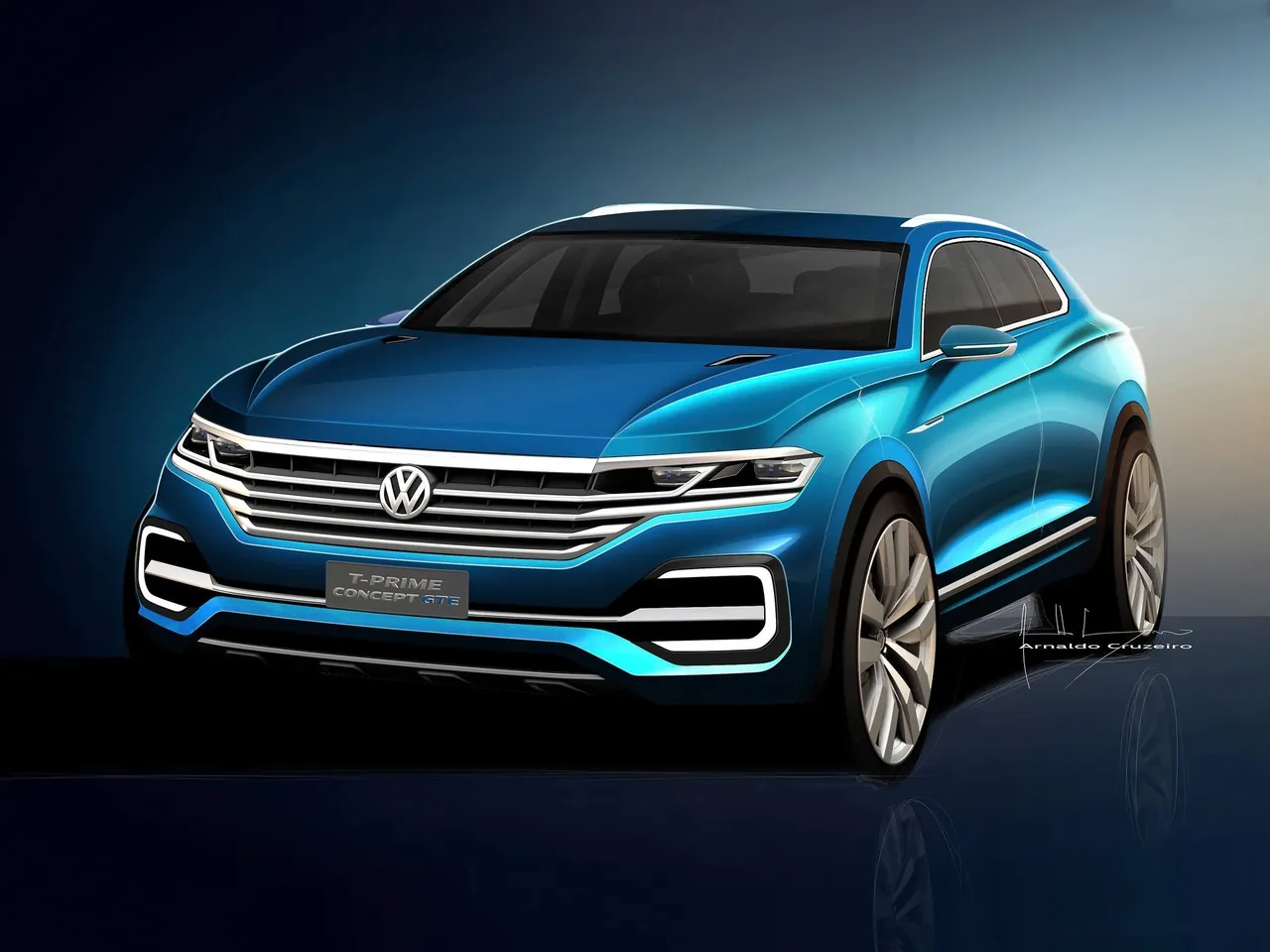 Volkswagen T-Prime GTE Concept (2016) – designové skici
