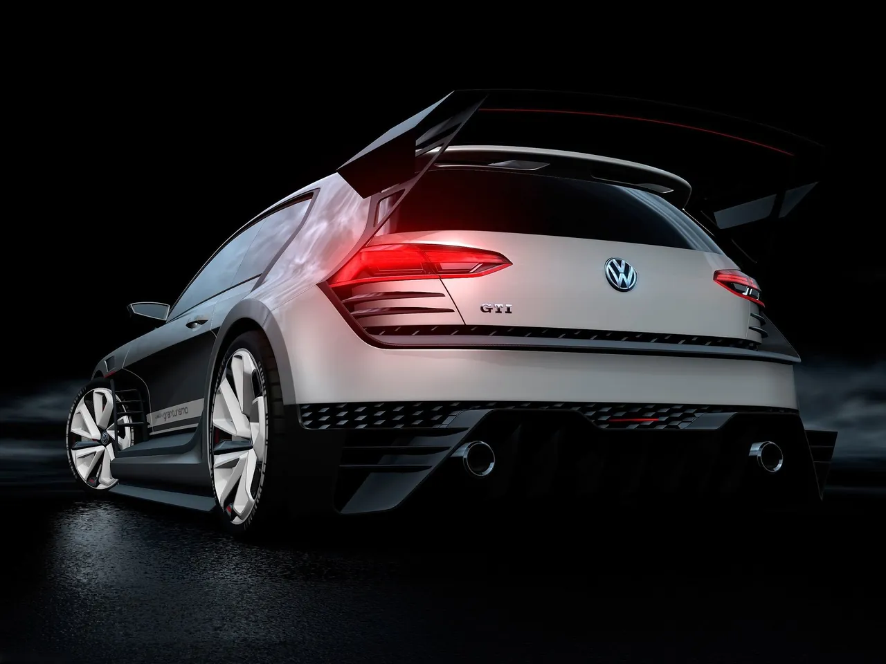 Volkswagen GTI Supersport Vision Gran Turismo Concept (2015) – zadní tříčtvrteční pohled