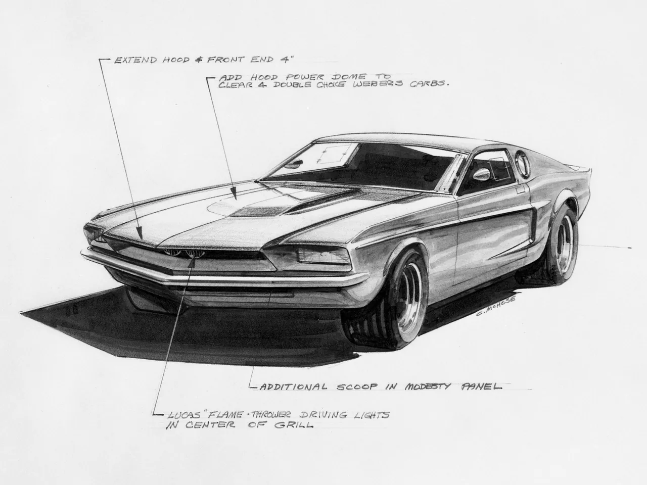 Ford Mustang Mach 1 Concept (1966) – skici