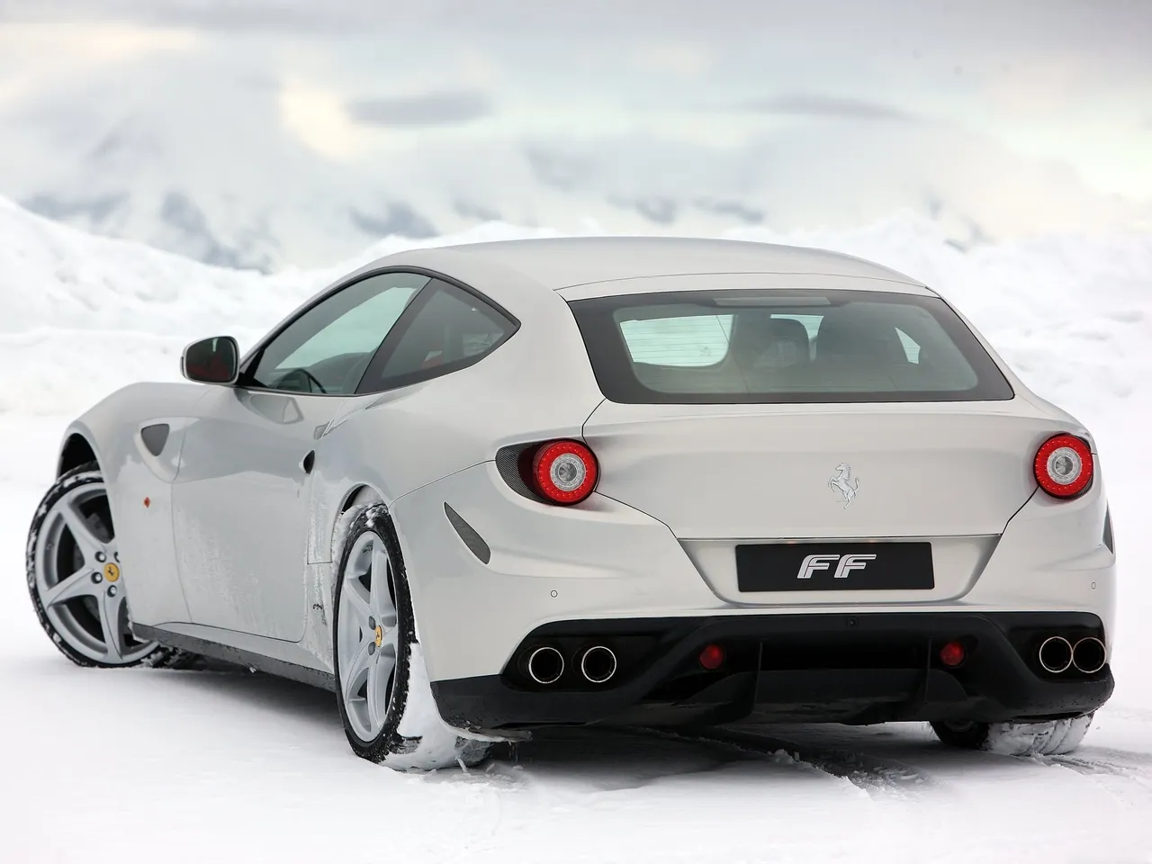 Ferrari FF Silver (2012) - Rear Three-Quarter