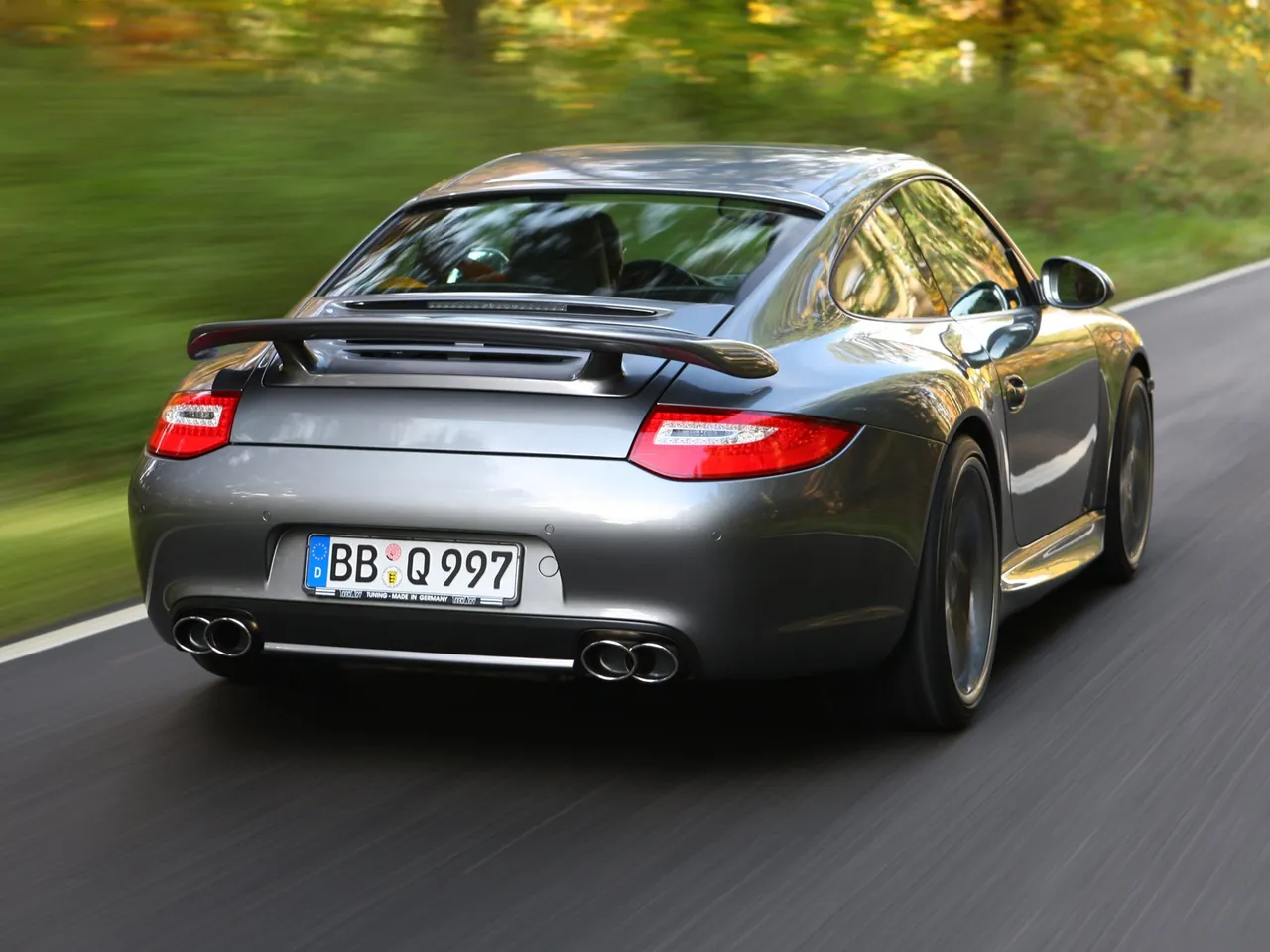 TechArt Porsche 911 Aerokit I (2009) – zadní tříčtvrteční pohled
