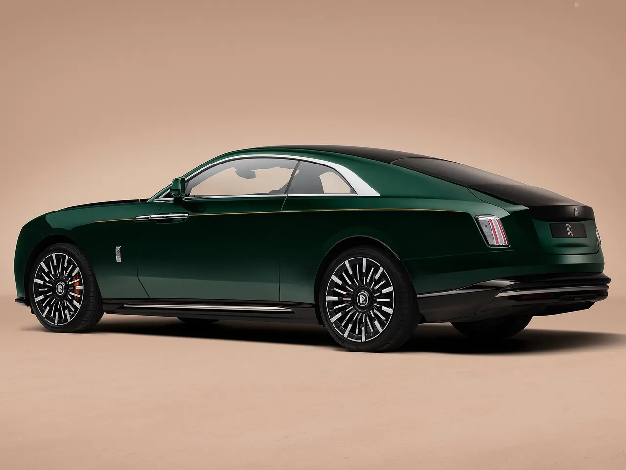 Rolls-Royce Spectre Series II (2027) – zadní tříčtvrteční pohled